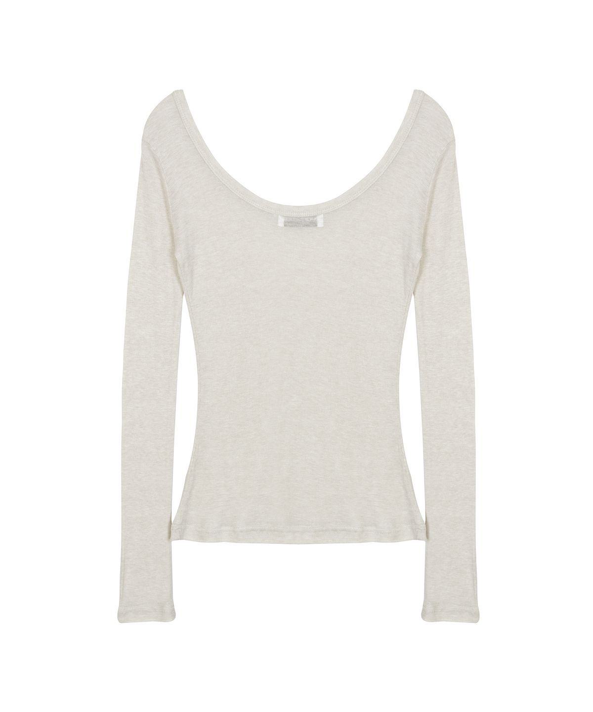 닉앤니콜(NICK&NICOLE) NICOLE MINIMAL LABEL SCOOP LS TOP_BEIGE