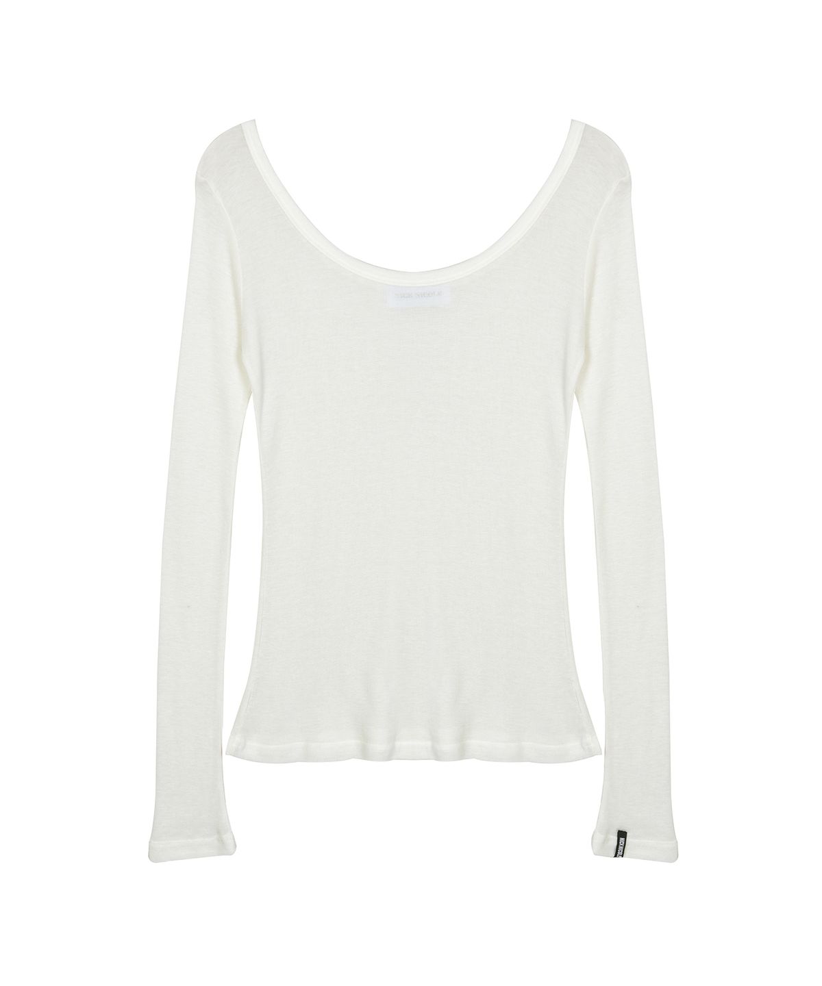 닉앤니콜(NICK&NICOLE) NICOLE MINIMAL LABEL SCOOP LS TOP_IVORY