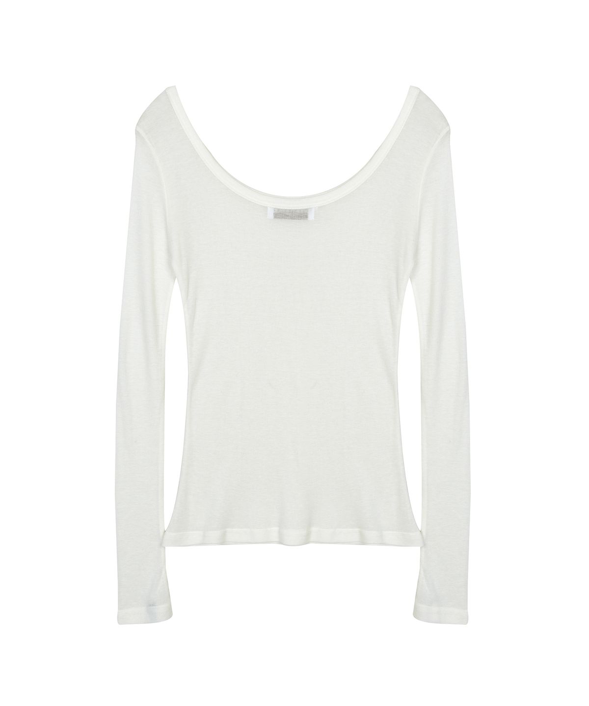 닉앤니콜(NICK&NICOLE) NICOLE MINIMAL LABEL SCOOP LS TOP_IVORY