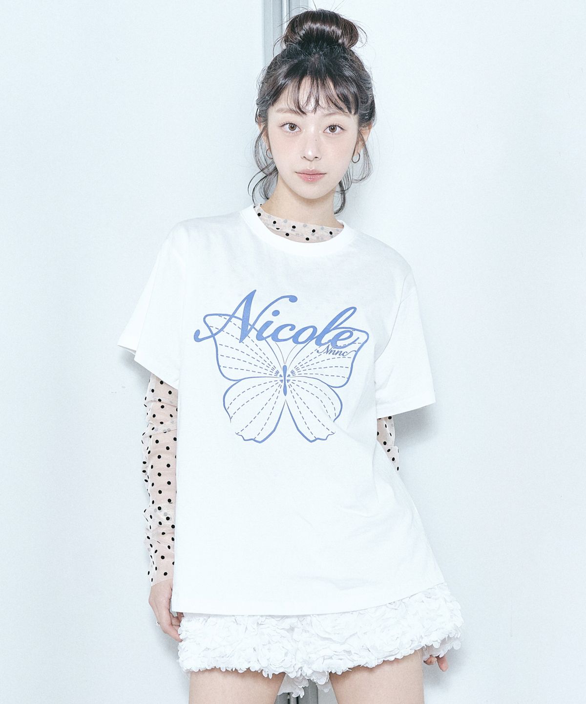 닉앤니콜(NICK&NICOLE) NICOLE LABEL SEE-THROUGH DOTS TOPS_2 COLOR