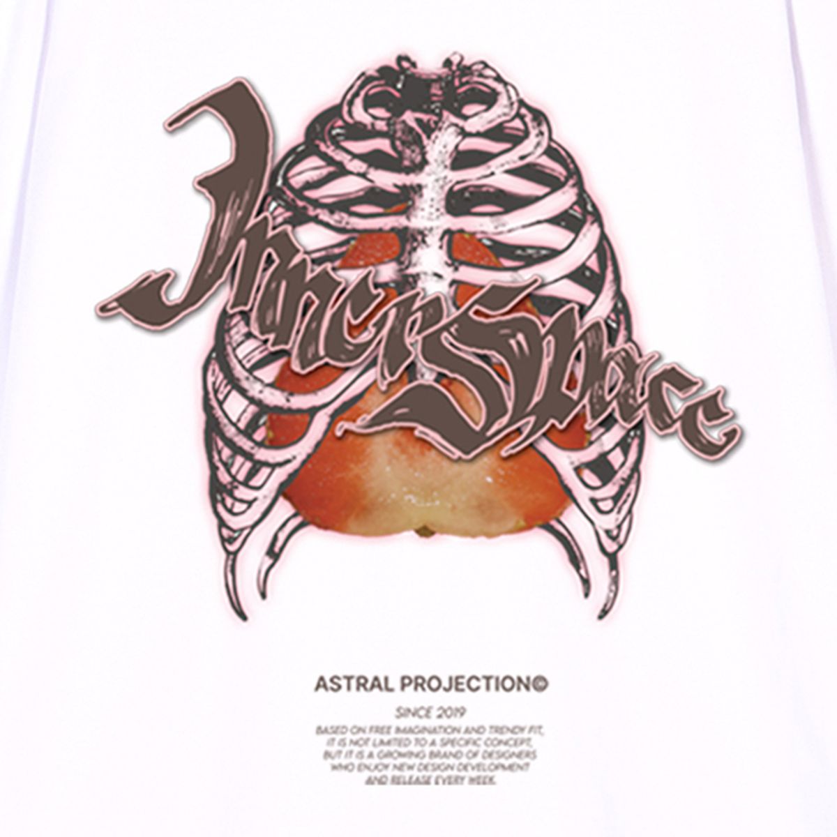 아스트랄 프로젝션(ASTRAL PROJECTION) 이너 스페이스  오버핏 롱 슬리브 티셔츠_화이트