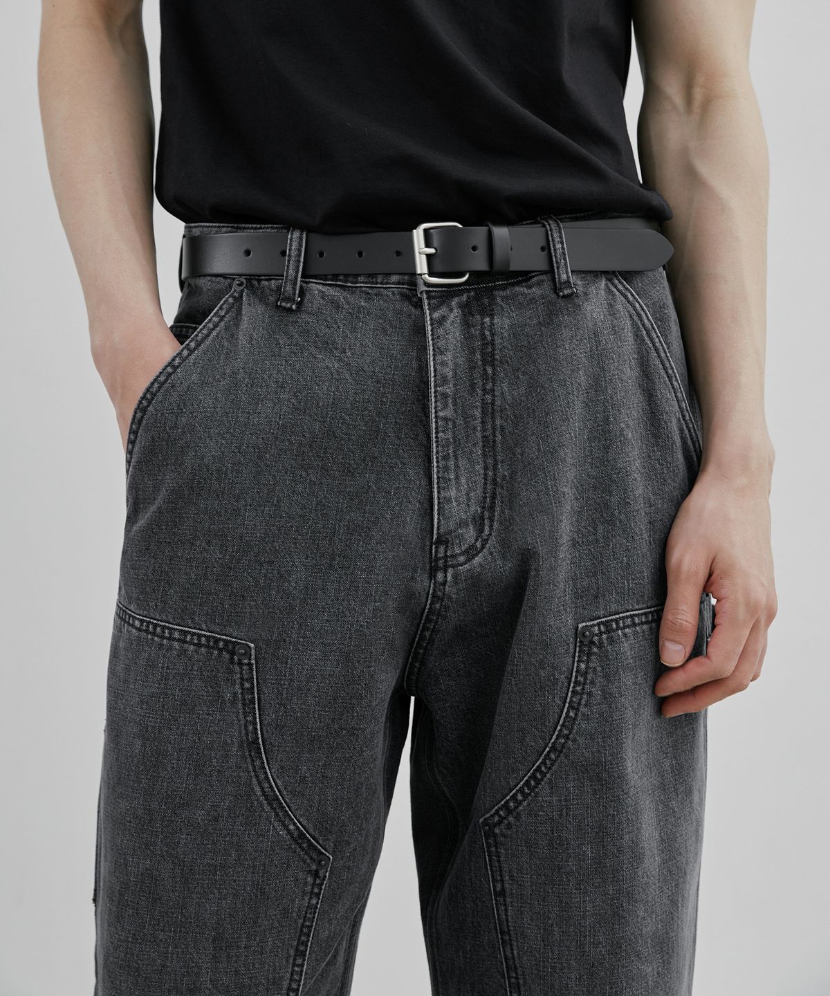 브랜디드(BRANDED) CARPENTER DENIM PANTS [WASHED BLACK]