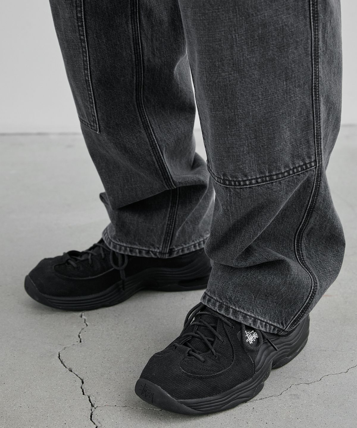 브랜디드(BRANDED) CARPENTER DENIM PANTS [WASHED BLACK]