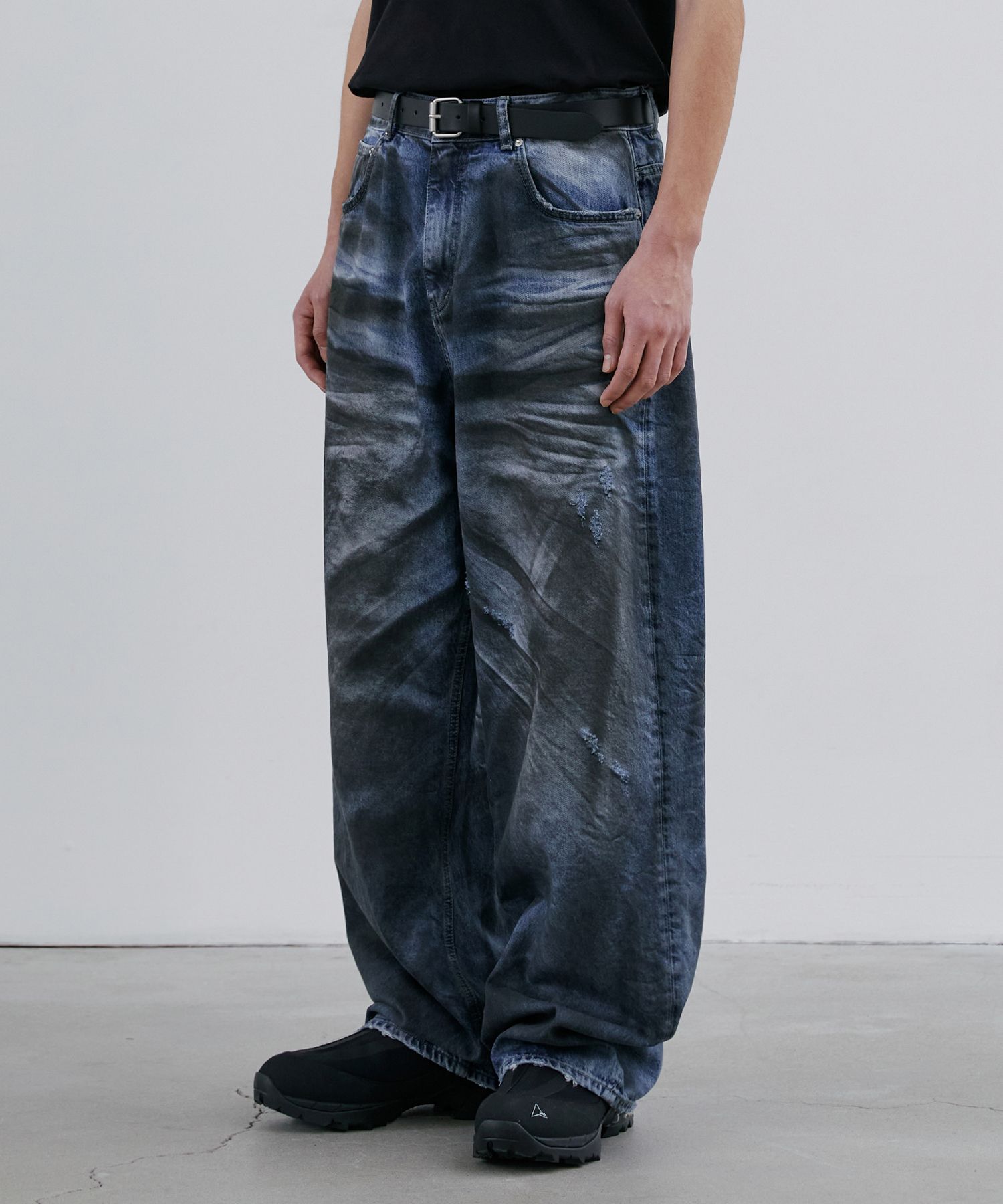 MUSINSA | BRANDED MAX WIDE DENIM PANTS [CRAZY BLUE]