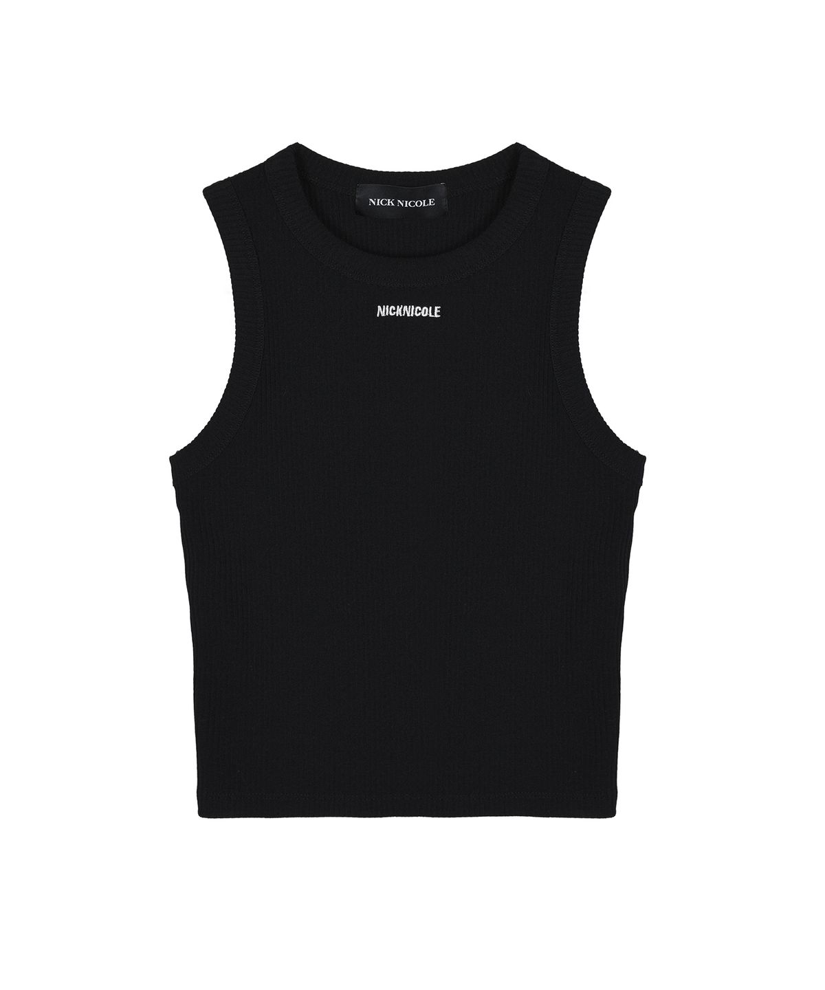 닉앤니콜(NICK&NICOLE) MINIMAL CROP SLEEVELESS TOP_BLACK