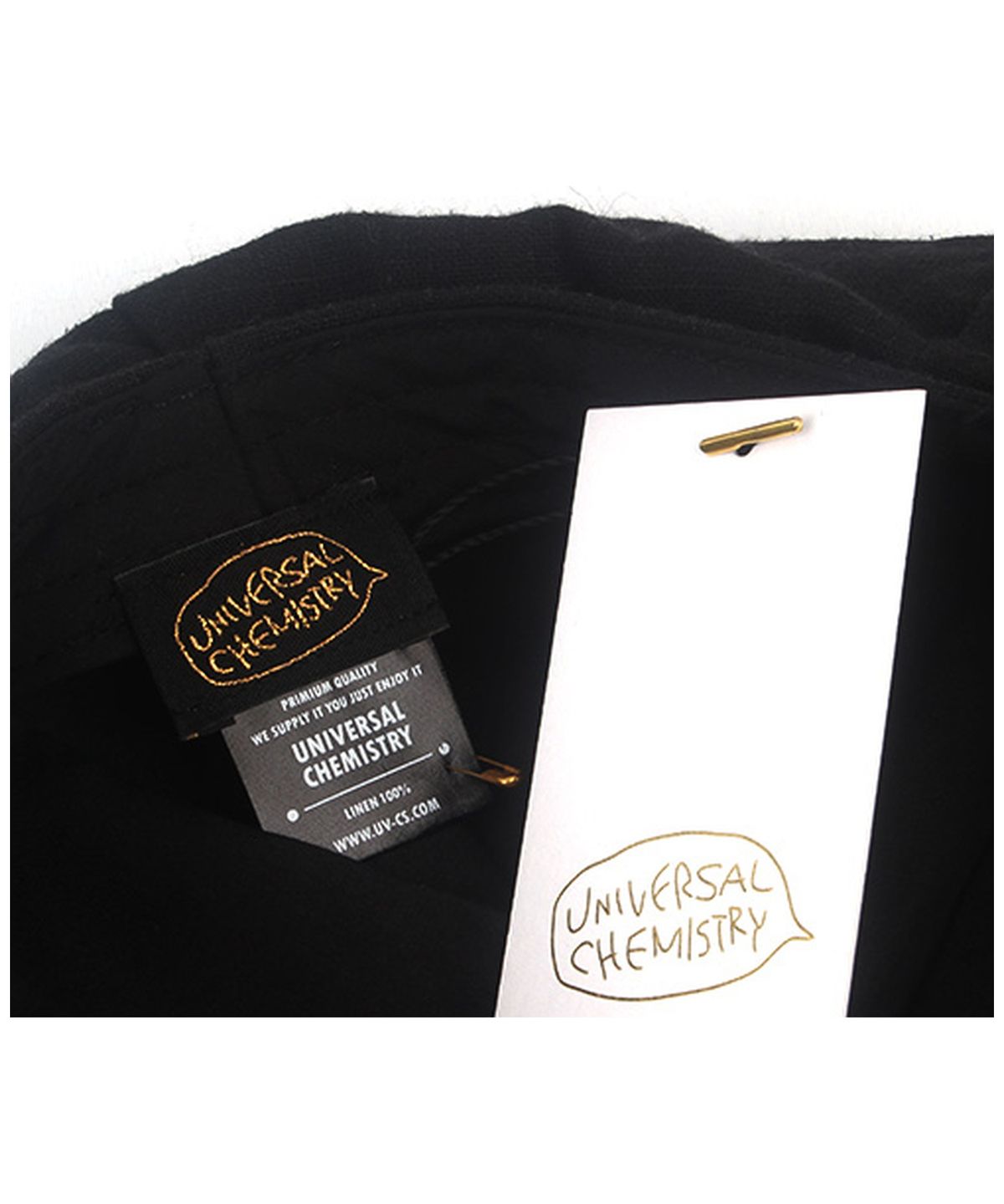 유니버셜 케미스트리(UNIVERSAL CHEMISTRY) Linen Black Loose Fit Newsboycap 뉴스보이캡