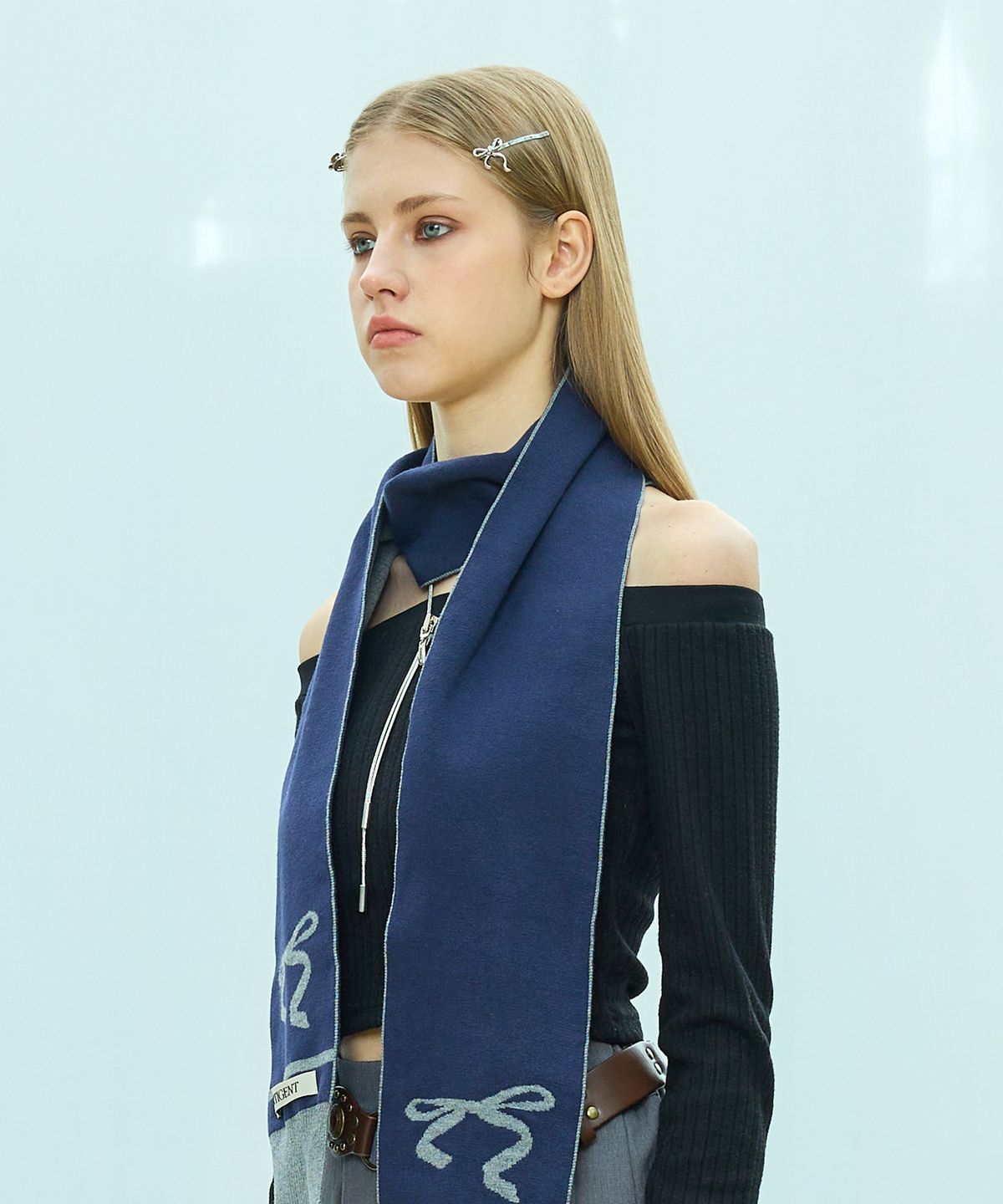 라티젠(LARTIGENT) L9 RIBBON MUFFLER(NAVY)