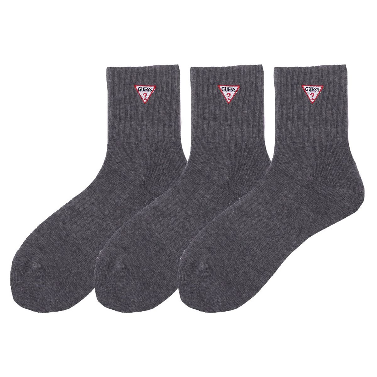 게스 양말(GUESS SOCKS) 게스 로고자수 미듐 반파일 중목 3족