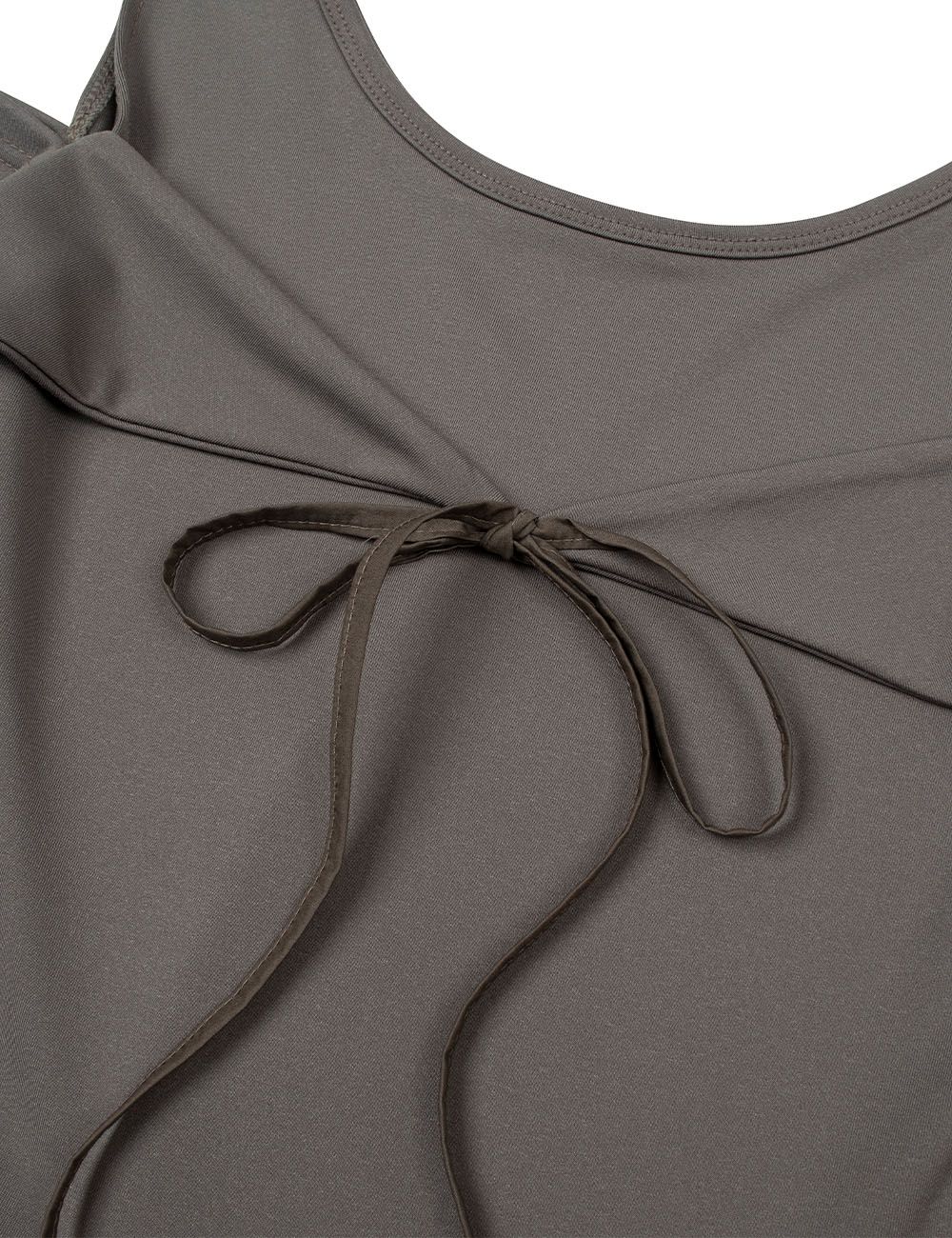 MUSINSA | UGLYSHADOW RIBBON PUMPKIN DRESS(BROWN)