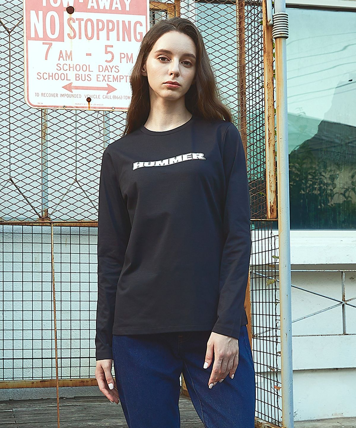 험머(HUMMER) 우먼 H1 소로나 긴팔 티셔츠 블랙
