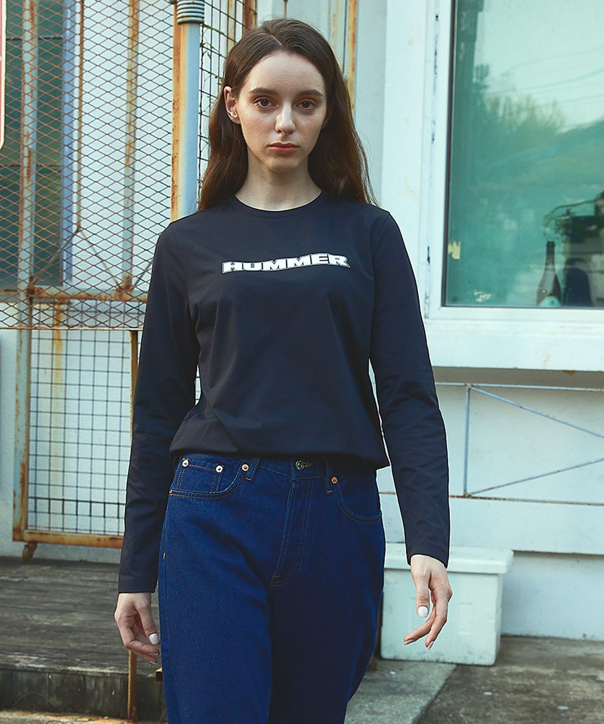 험머(HUMMER) 우먼 H1 소로나 긴팔 티셔츠 블랙