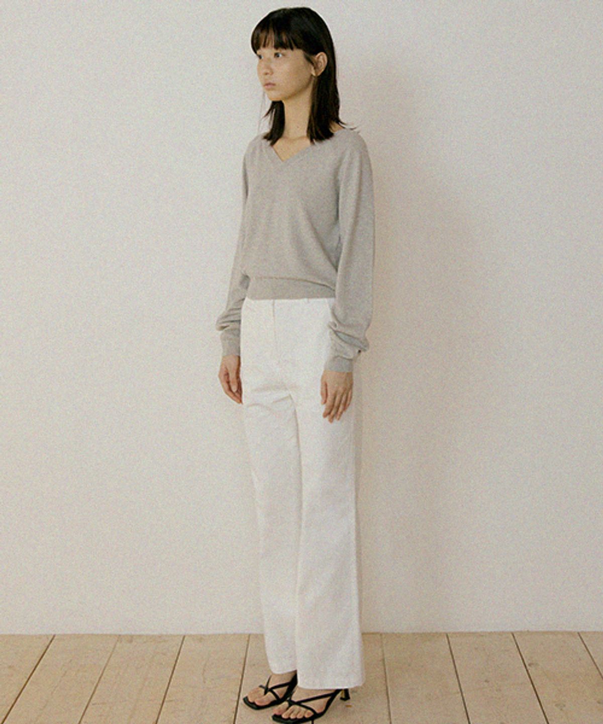 링서울(LINGSEOUL) button classic cotton pants-ivory