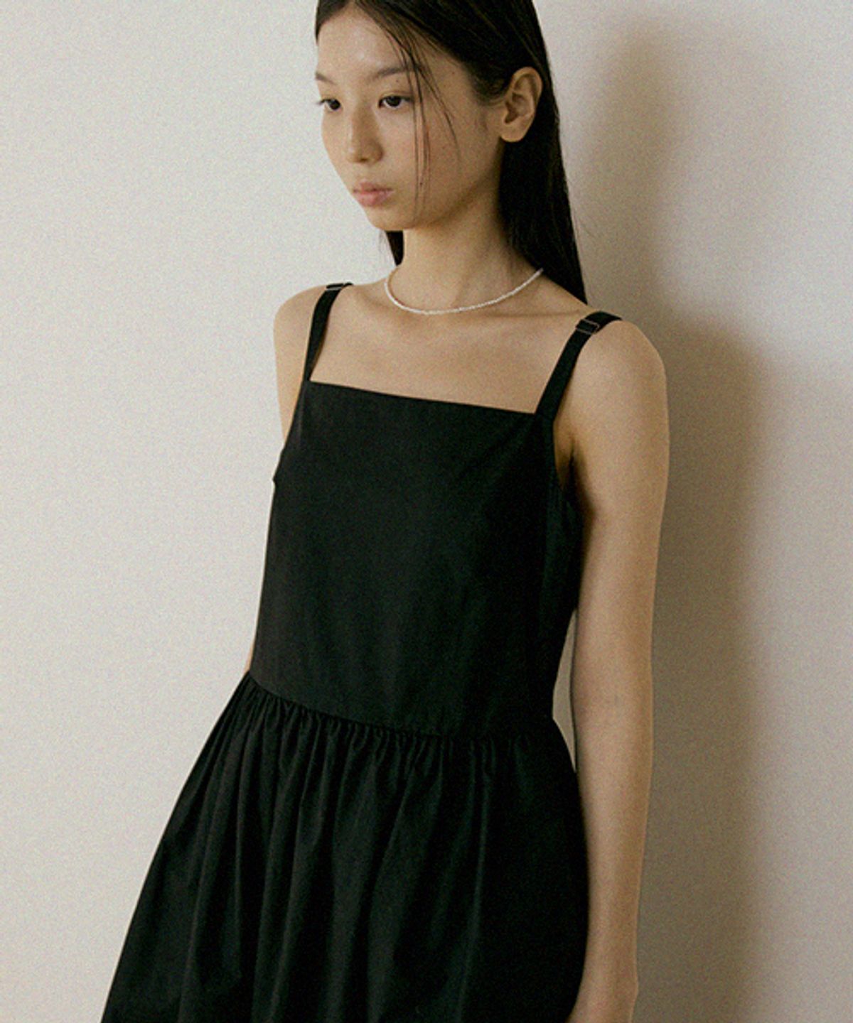링서울(LINGSEOUL) bustier shirring dress-black