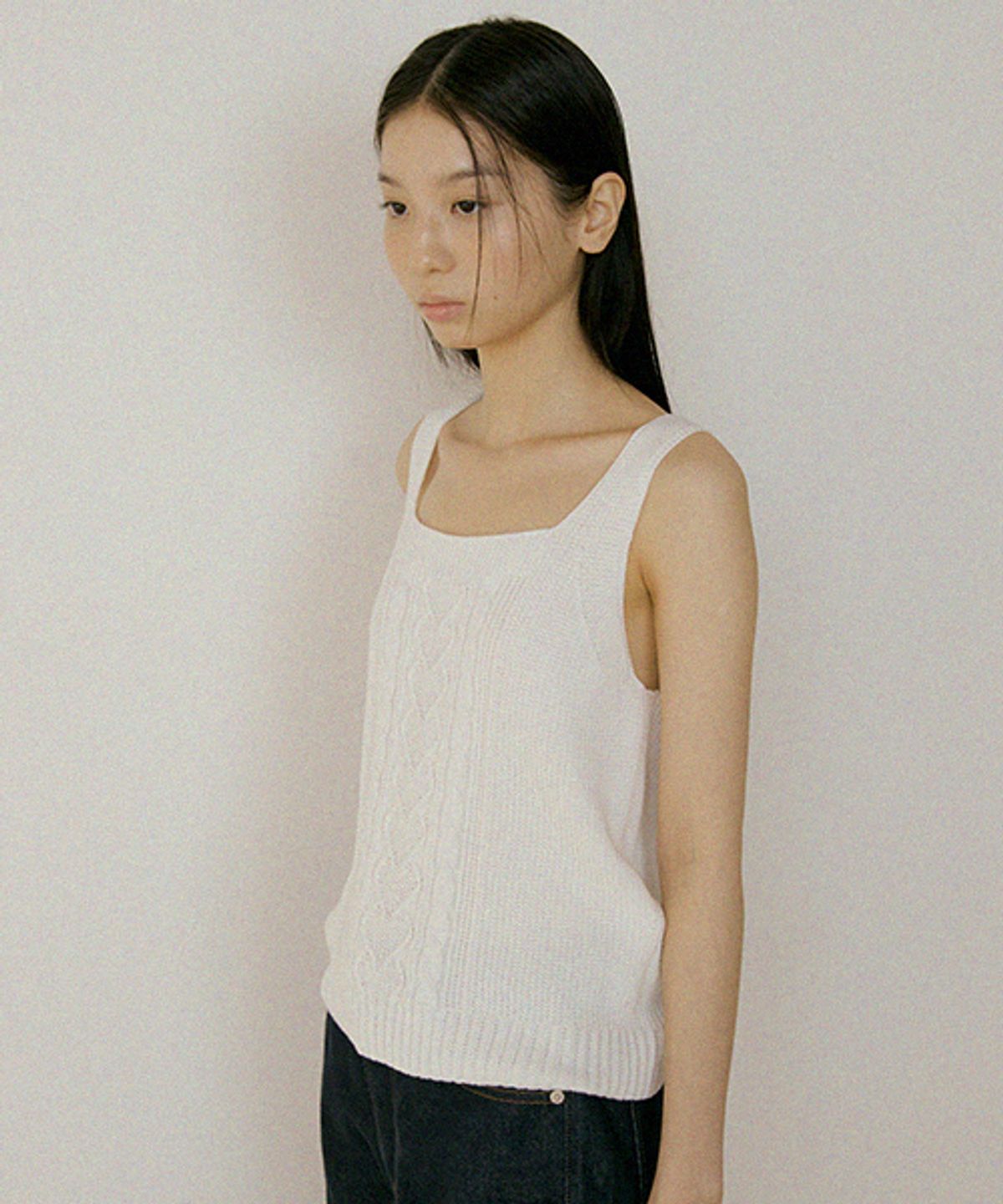 링서울(LINGSEOUL) whole garment knit sleeveless-ivory
