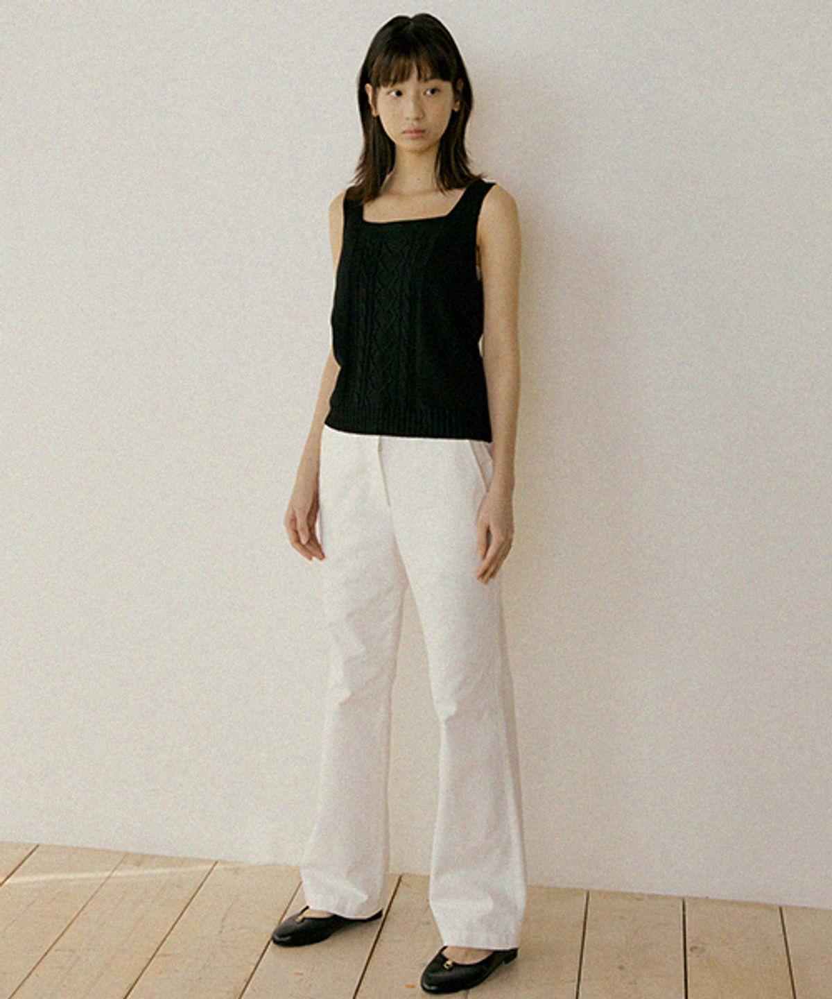링서울(LINGSEOUL) whole garment knit sleeveless-black