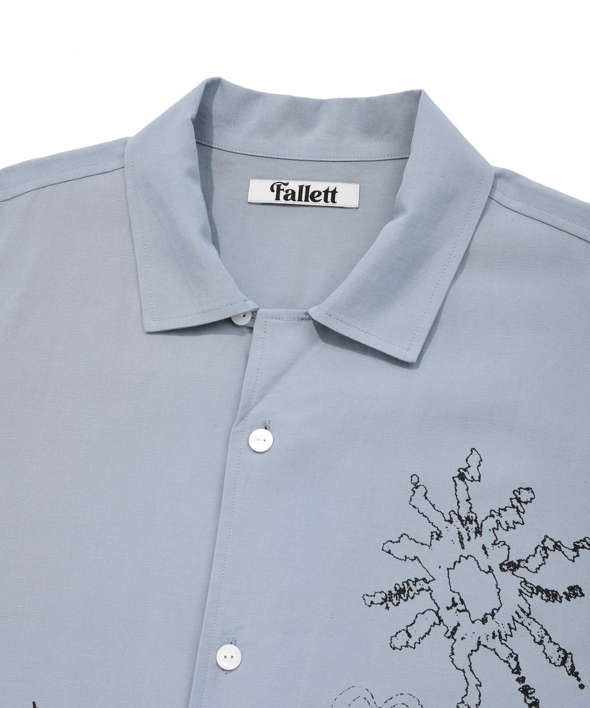 팔렛(FALLETT) 드로잉 가든 반팔 셔츠 라이트 블루
