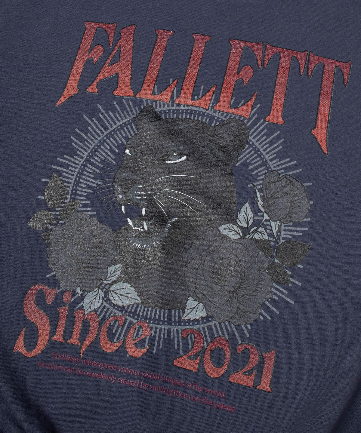팔렛(FALLETT) 블랙 레오파드 맨투맨 블루