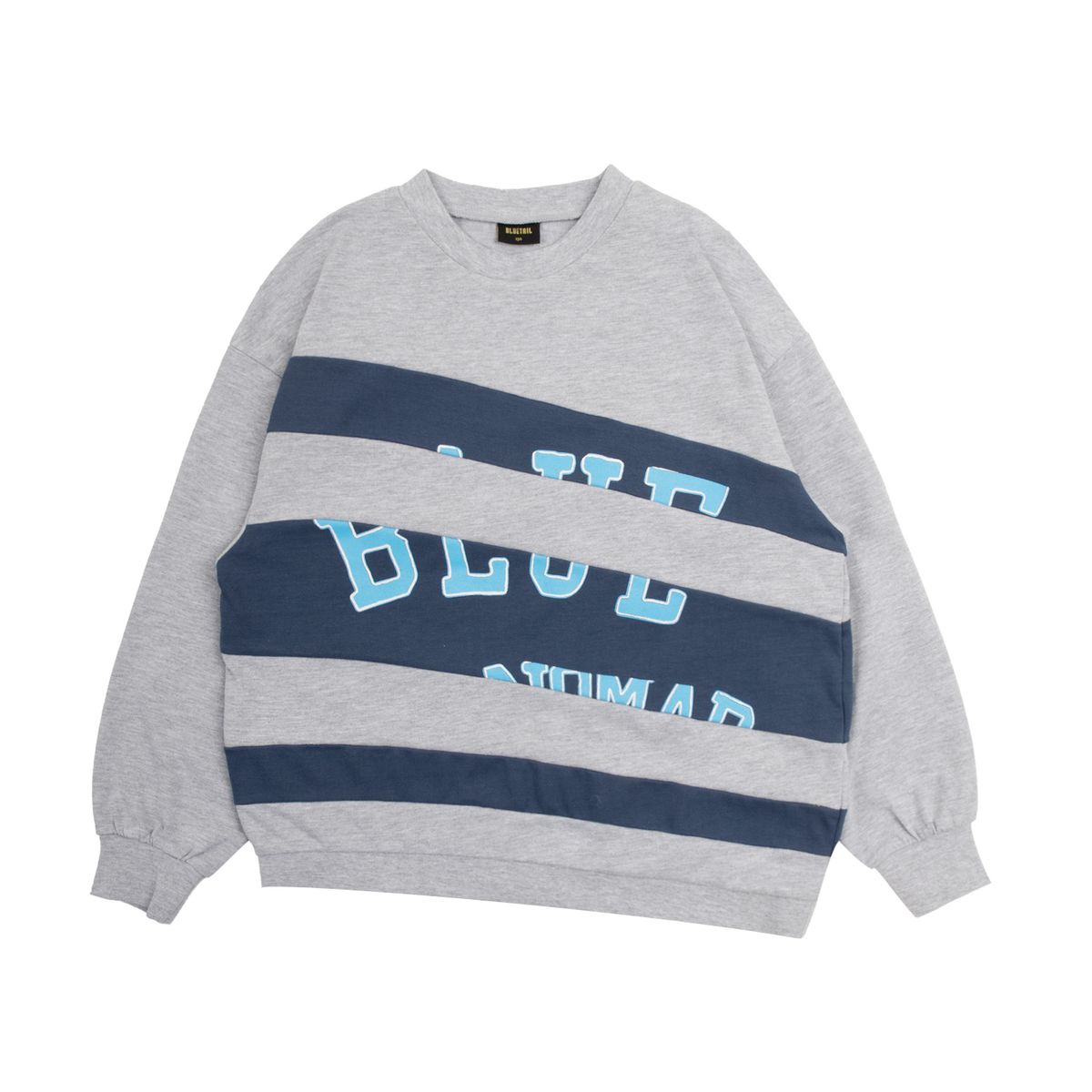 블루테일(BLUETAIL) 언발란스 멜란지 그레이 맨투맨