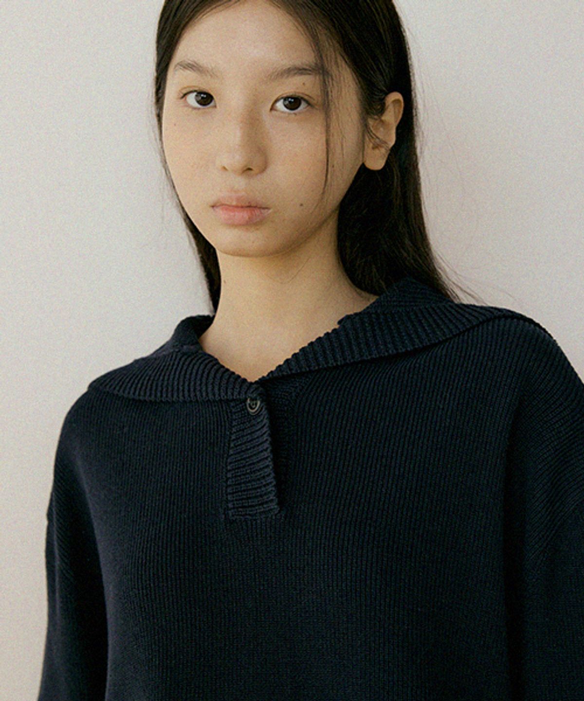 링서울(LINGSEOUL) sailor collar knit top-navy