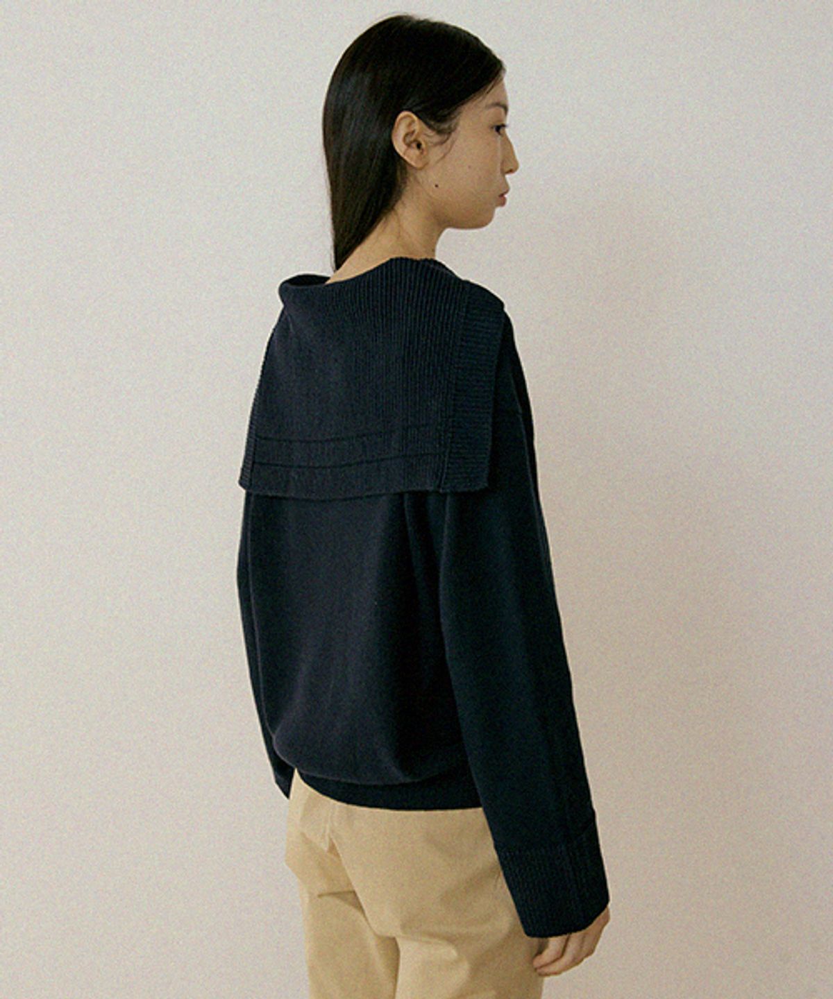 링서울(LINGSEOUL) sailor collar knit top-navy