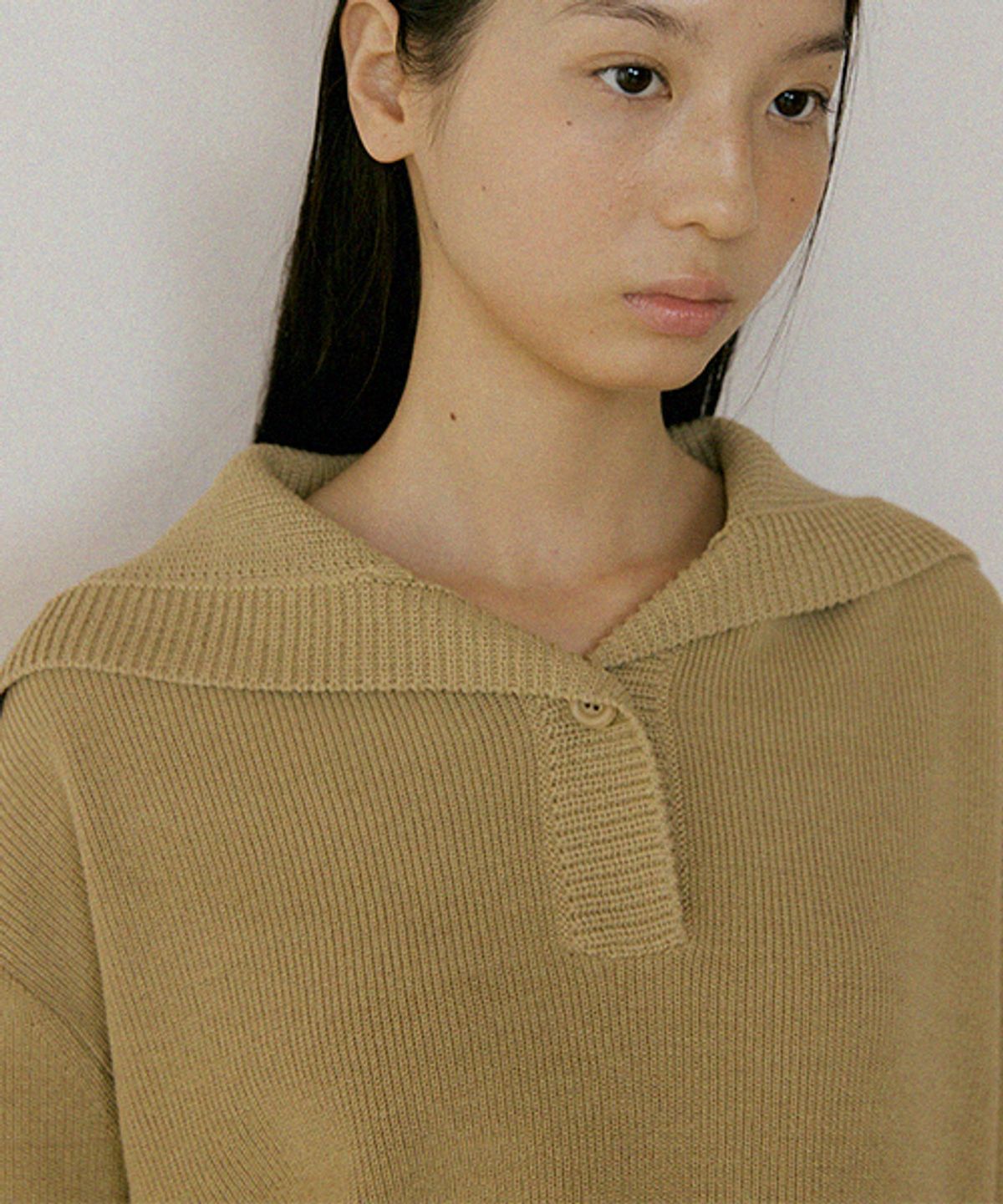 링서울(LINGSEOUL) sailor collar knit top-olive