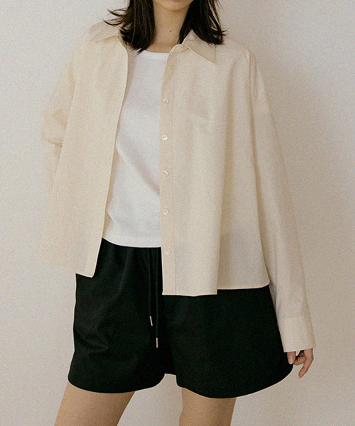 링서울(LINGSEOUL) half cotton banding pants-black