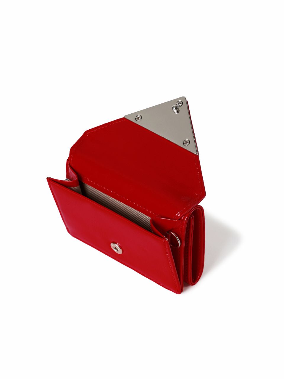 ★Fennec★ CRINKLE TRIANGLE TRIPLE WALLET CHERRY RED FM2PK0 MUSINSA | fennec CRINKLE TRIANGLE TRIPLE WALLET - CHERRY RED