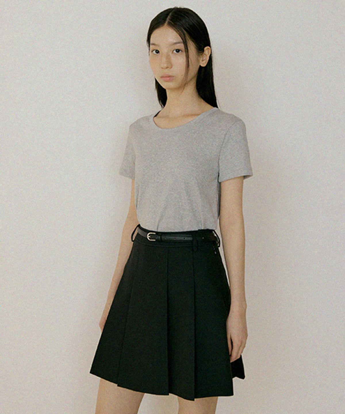 링서울(LINGSEOUL) pleated short skirt-black
