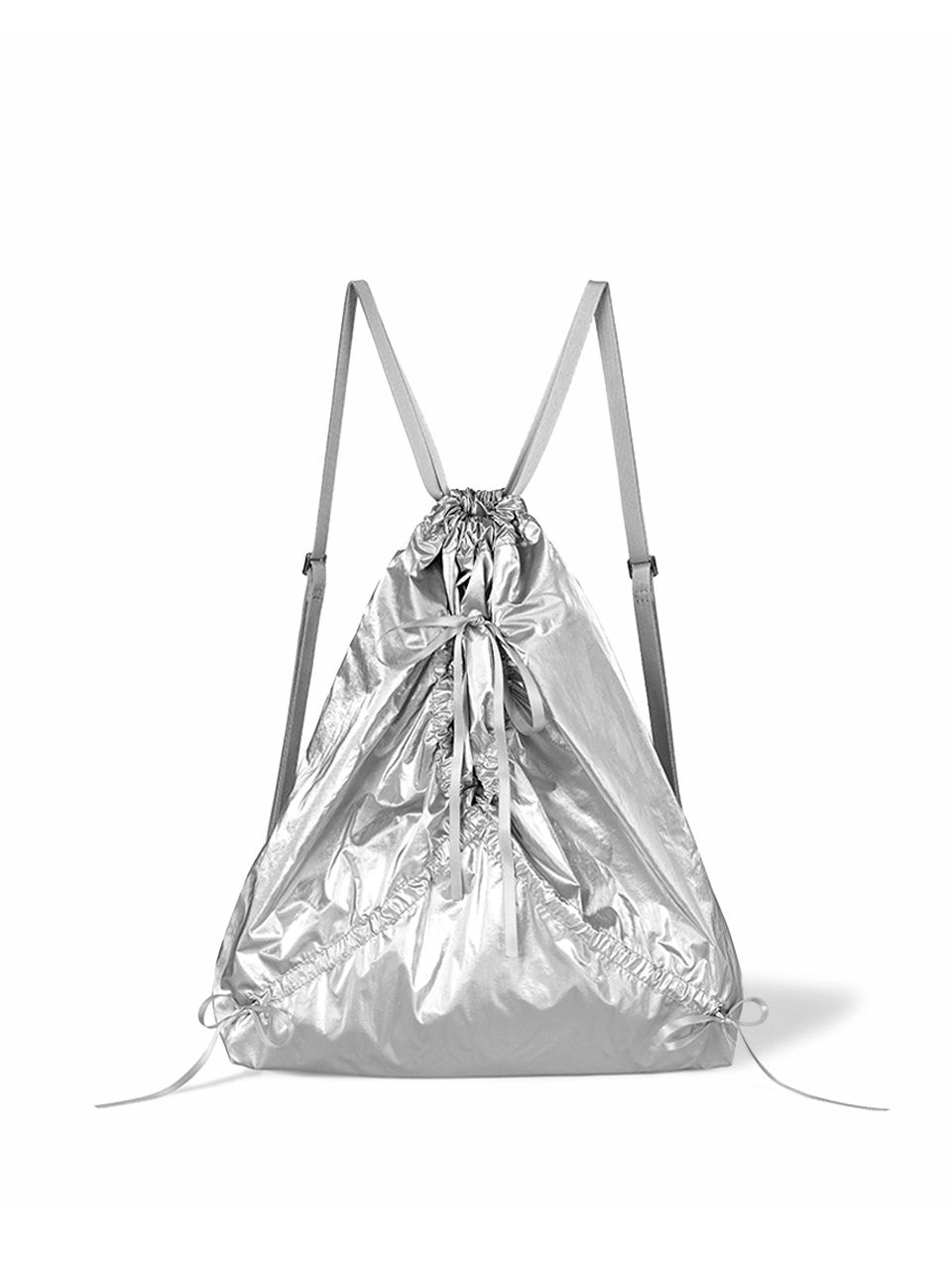 MUSINSA | fennec RIBBON STRING BAG-SILVER