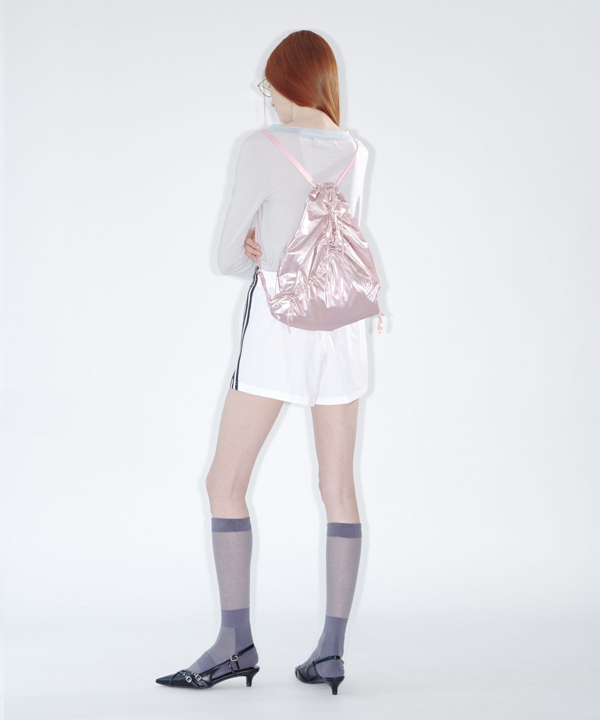 페넥(FENNEC) RIBBON STRING BAG - LIGHT PINK