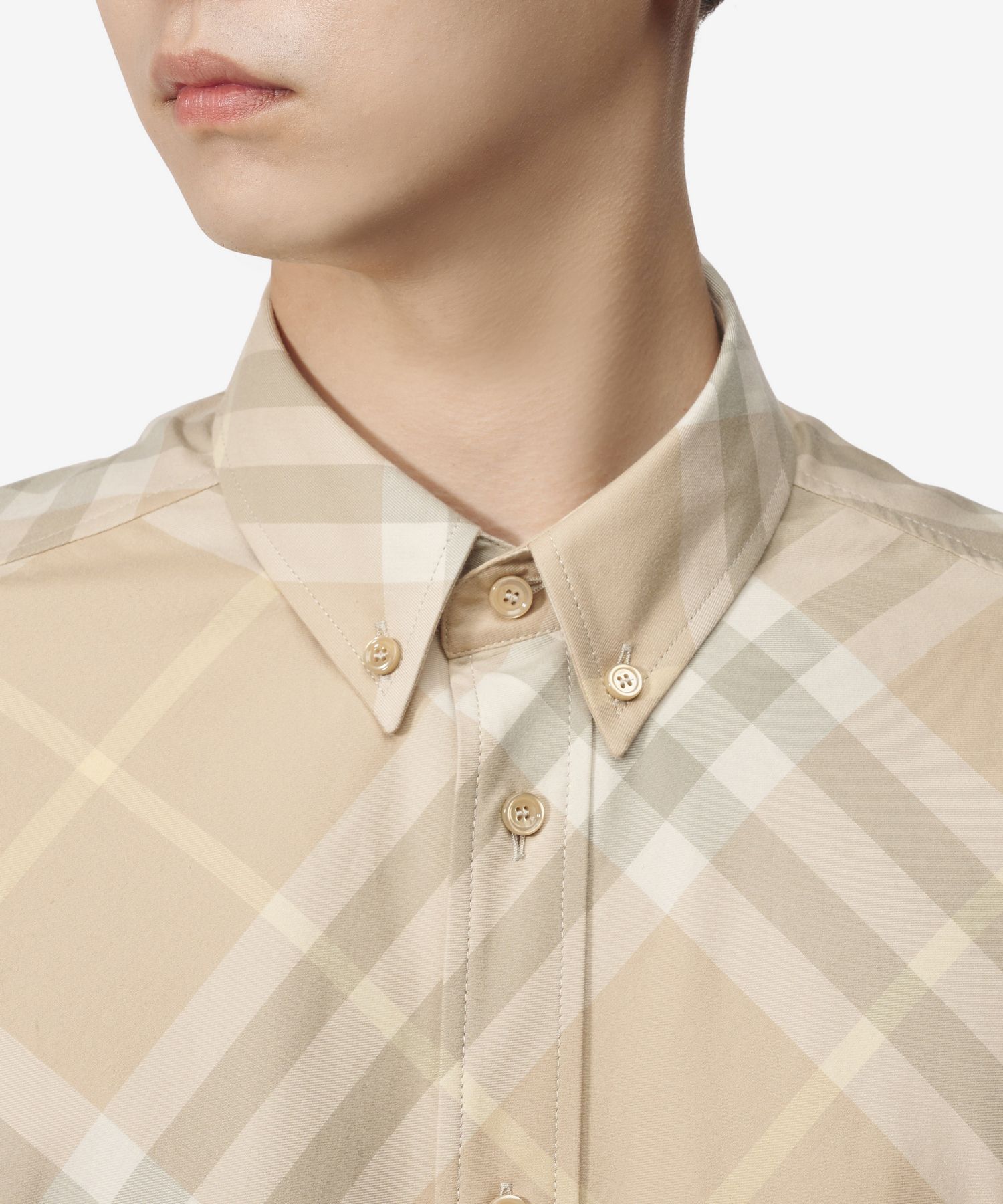 Tシャツ・カットソー Burberry SS24 Check shirt (8082194 FLAX) MUSINSA | BURBERRY Check Cotton Overfit Shirt - Flax / 8082194
