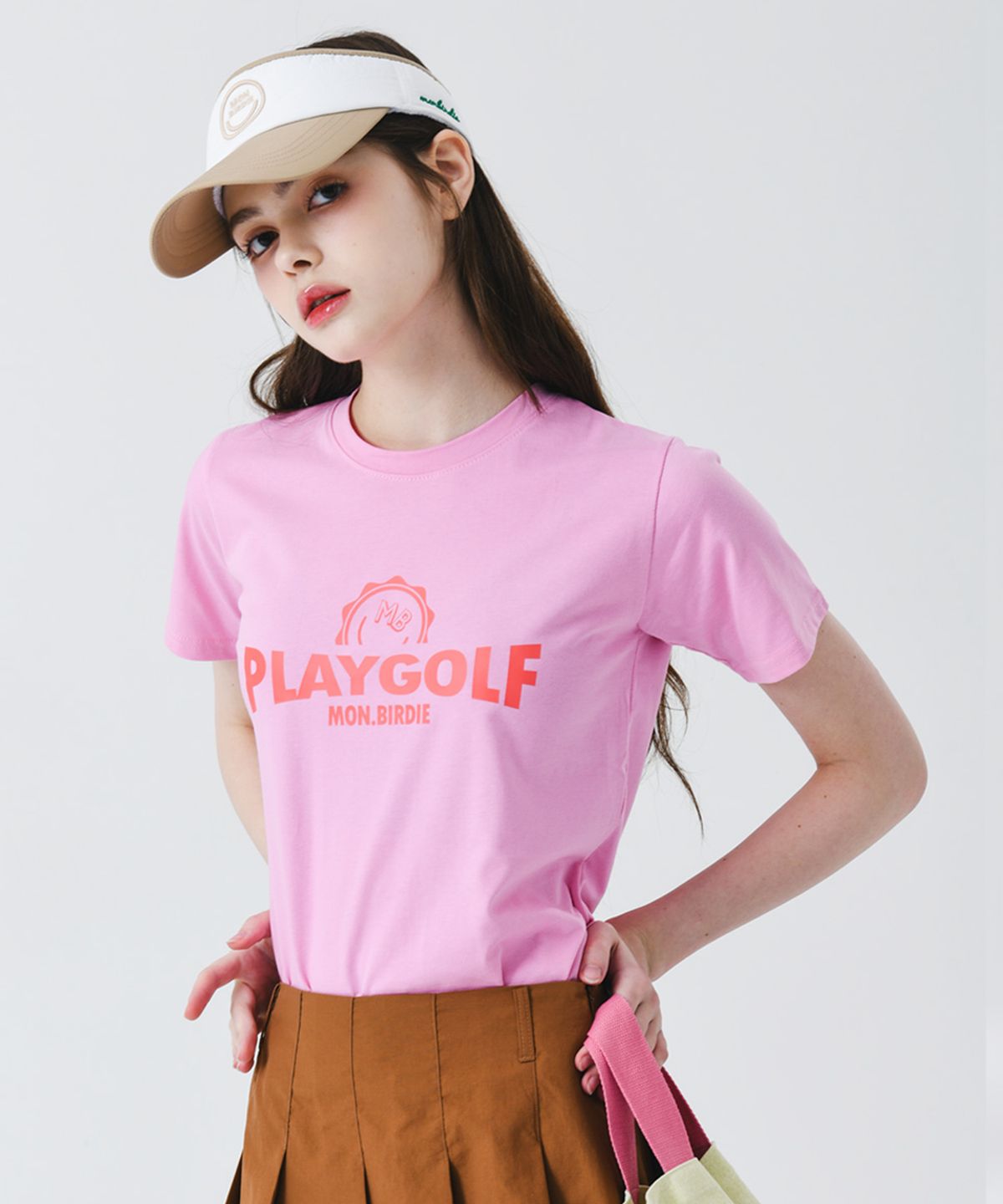 몽버디 골프(MONBIRDIE GOLF) 플레이골프 워싱 반팔티셔츠 PINK