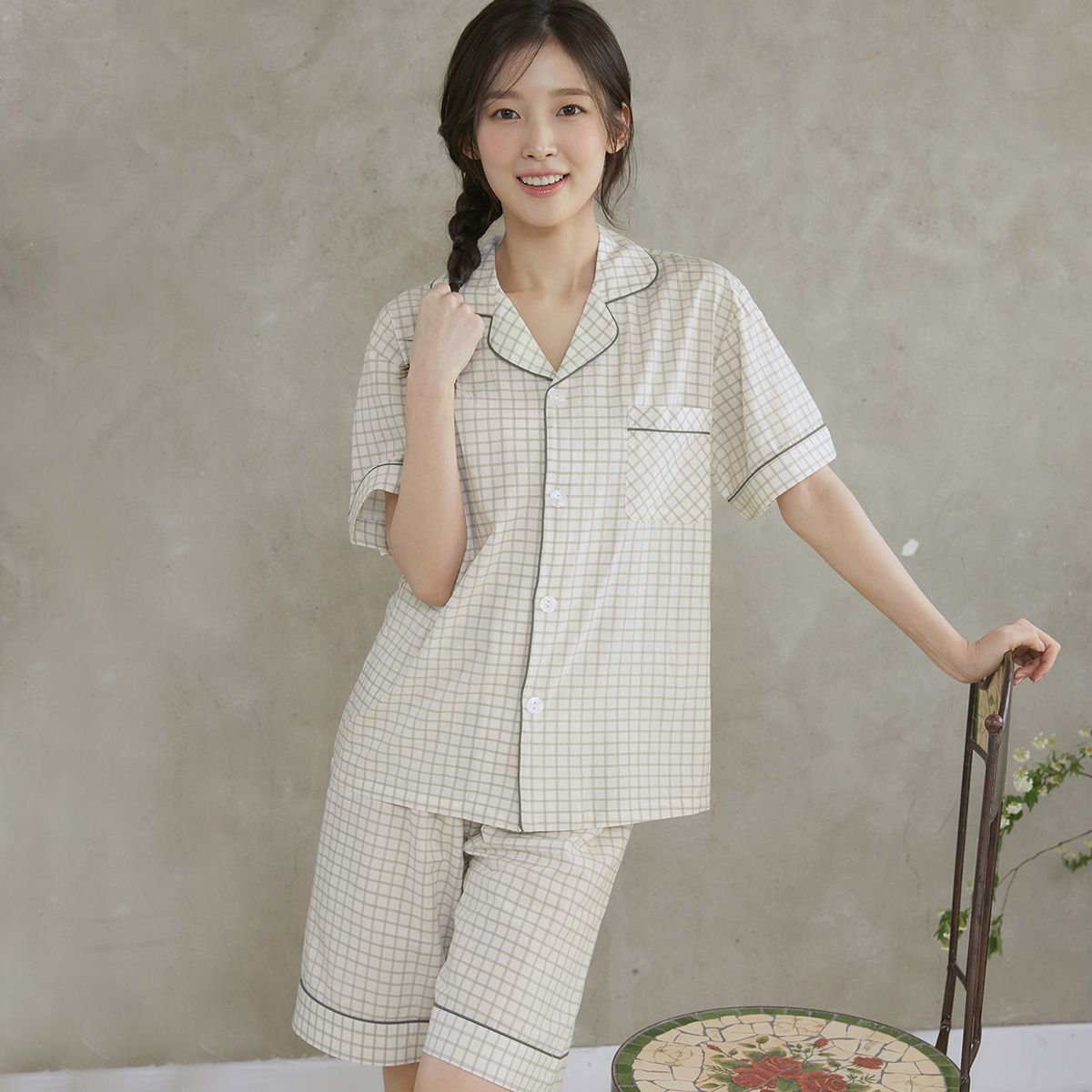 비와이씨(BYC) 면레이온 반팔 잠옷셋트(남녀공용) NRZ1003