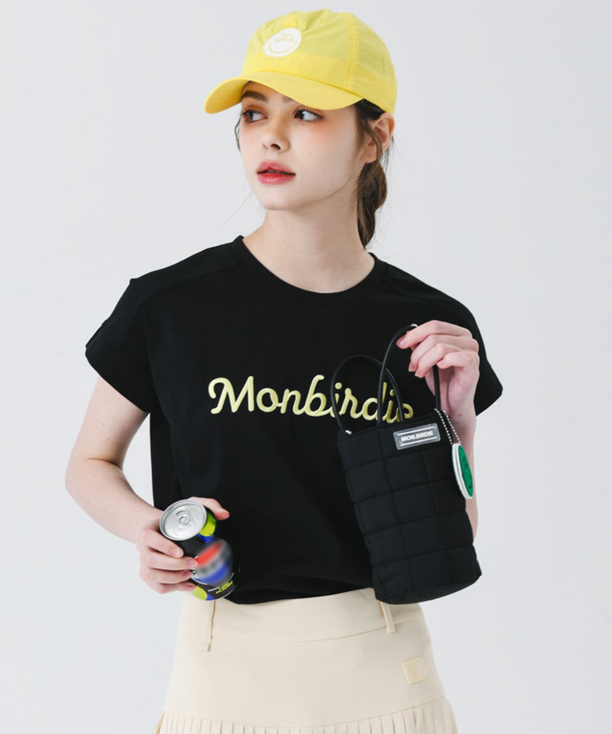 몽버디 골프(MONBIRDIE GOLF) 아트웍 루즈핏 슬리브리스 티셔츠 BLACK