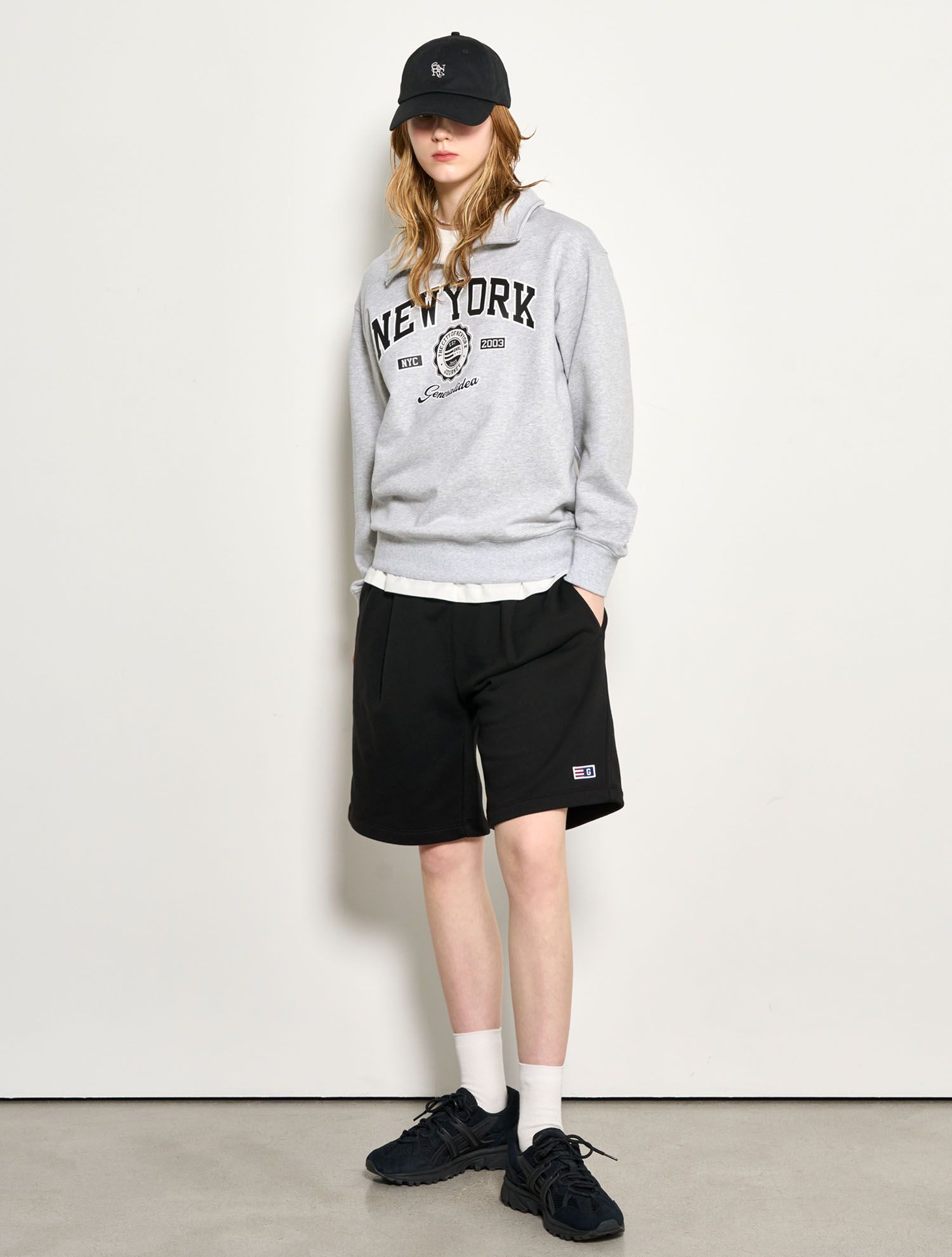 ★GENERAL IDEA★ New York Cozy Half Zip-Up Man to Man MELANG MUSINSA | GENERAL IDEA MAN New York Cozy Half Zip-up