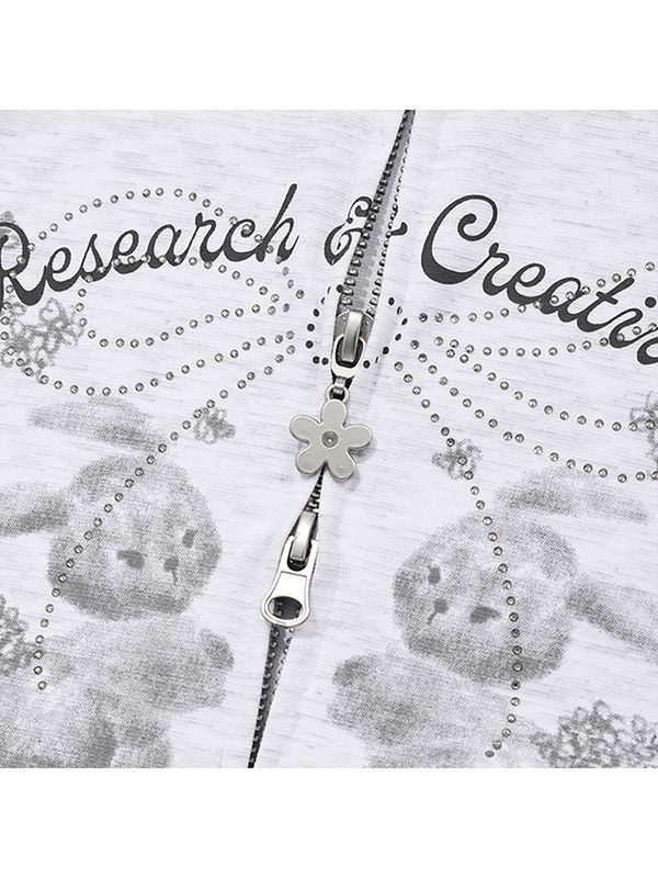 MUSINSA | KIRSH Witty Bunny Bouquet Girl Crop Hooded Zip-up