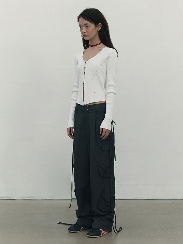 shishijkui KNIT CAMI 白 White Mesh Stitch Knitted Jumper
