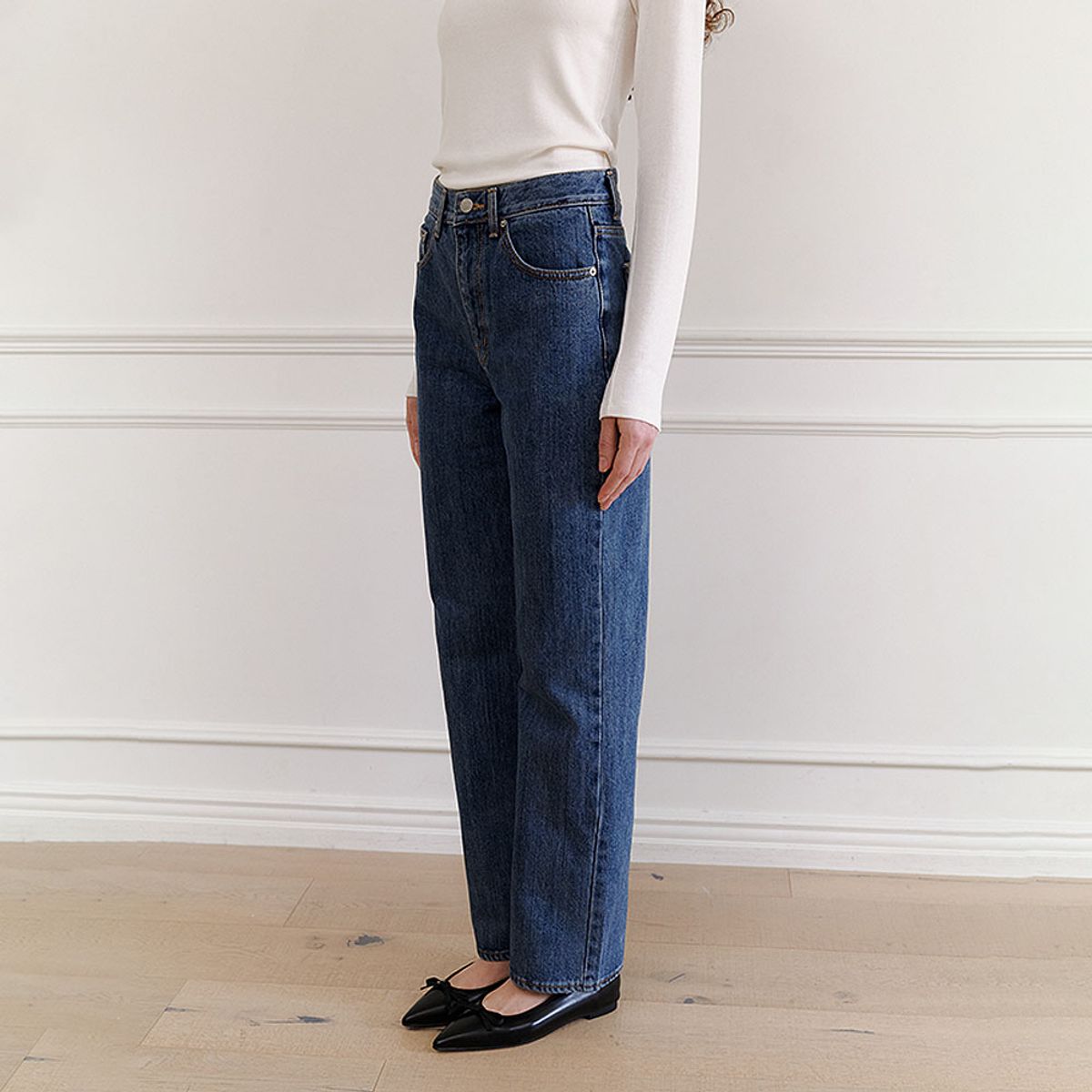 하우스 오브 폰드(HOUSE OF POND) Kaihara fabric straight jeans (Light blue, Mid blue)