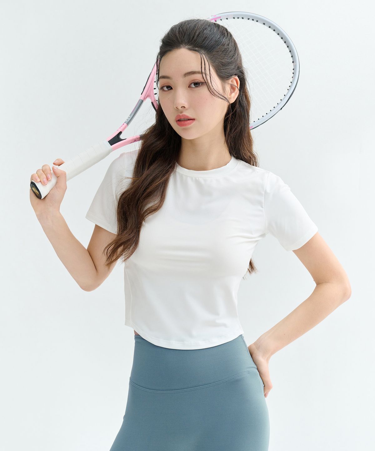 블랙몬스터핏(BLACK MONSTER FIT) 쿨베이스 라운드 크롭 숏슬리브 (5color) / BM231124