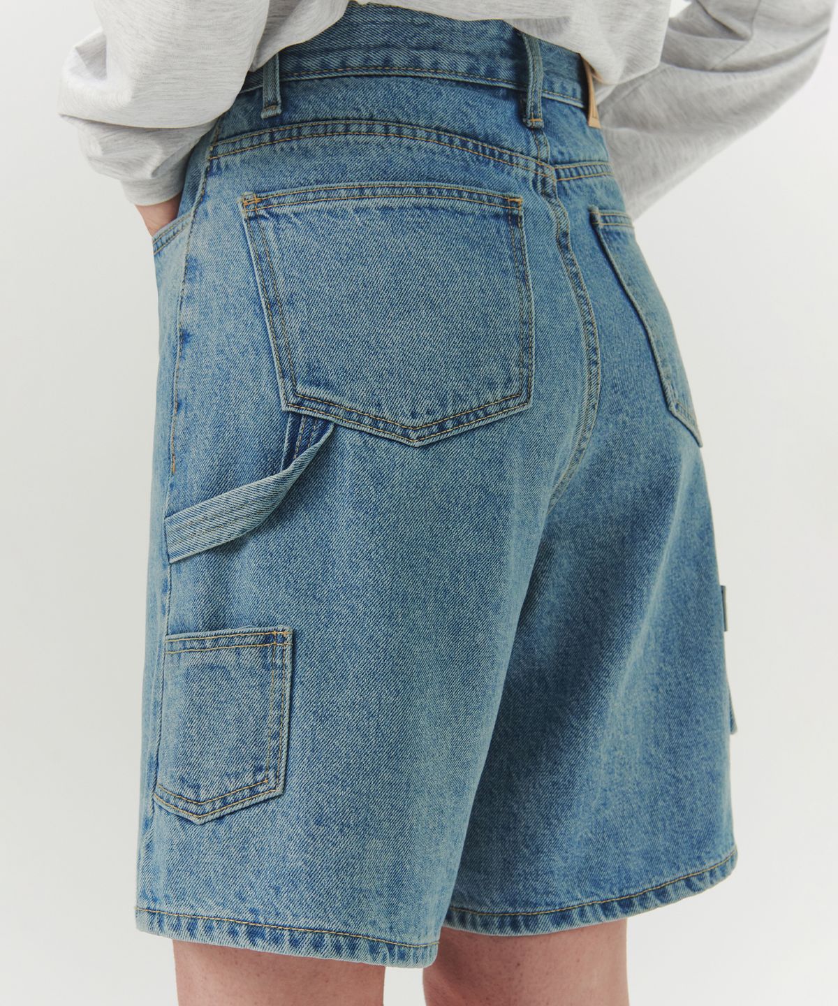 르바(LEVAR) Carpenter Half Denim - Light blue