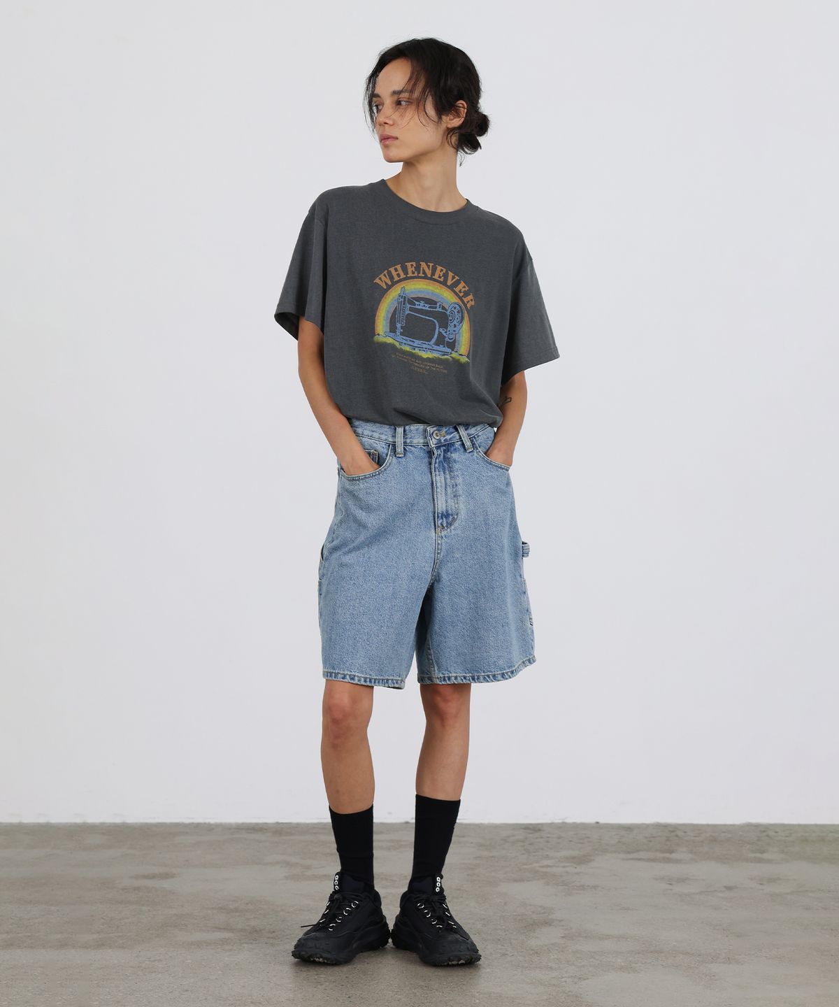 르바(LEVAR) Carpenter Half Denim - Light blue