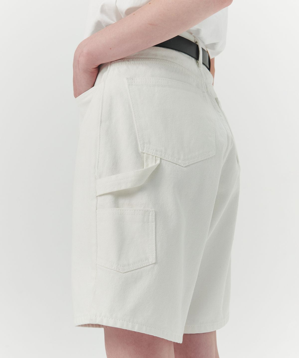르바(LEVAR) Carpenter Half Denim - Off White