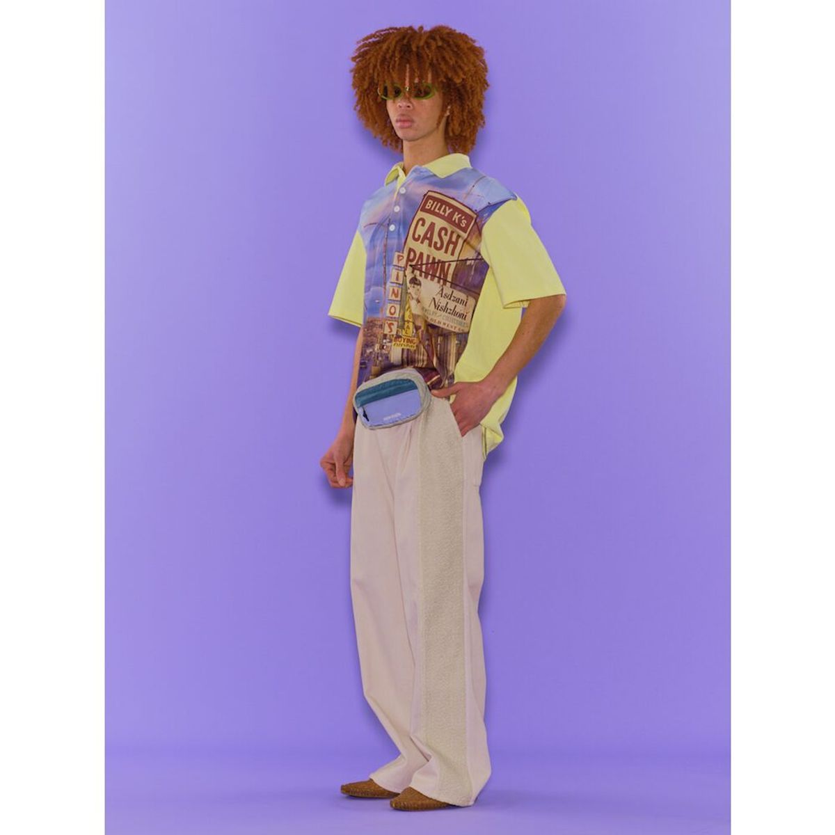 샌드 사운드(SAND SOUND) Cash Pawn Graphic Short Sleeve Polo TShirt  Yellow