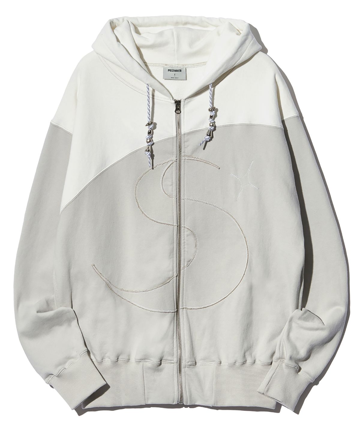 피스메이커(PIECE MAKER) TS SILVER CHARM ZIP HOODIE (LIGHT GREY)