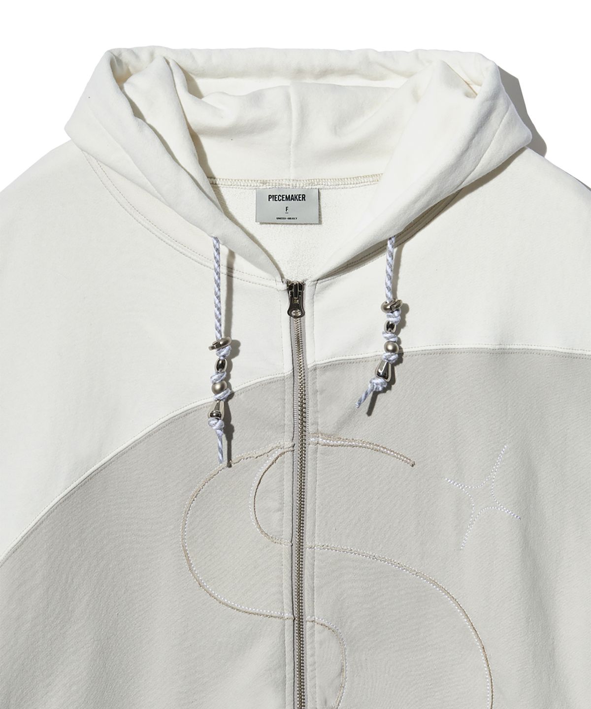 피스메이커(PIECE MAKER) TS SILVER CHARM ZIP HOODIE (LIGHT GREY)