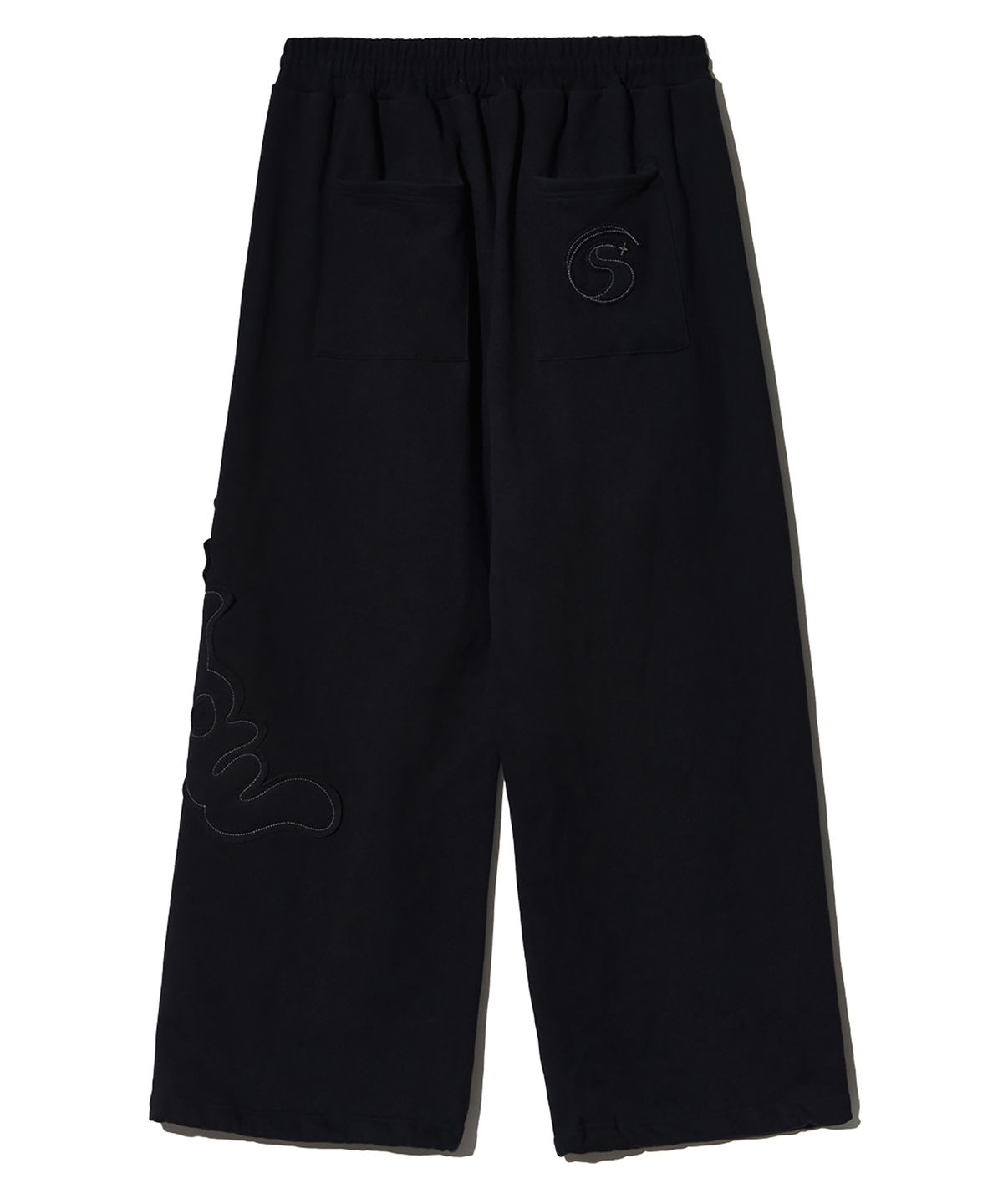 피스메이커(PIECE MAKER) TS LOGO APPLIQUE SWEAT PANTS (BLACK)