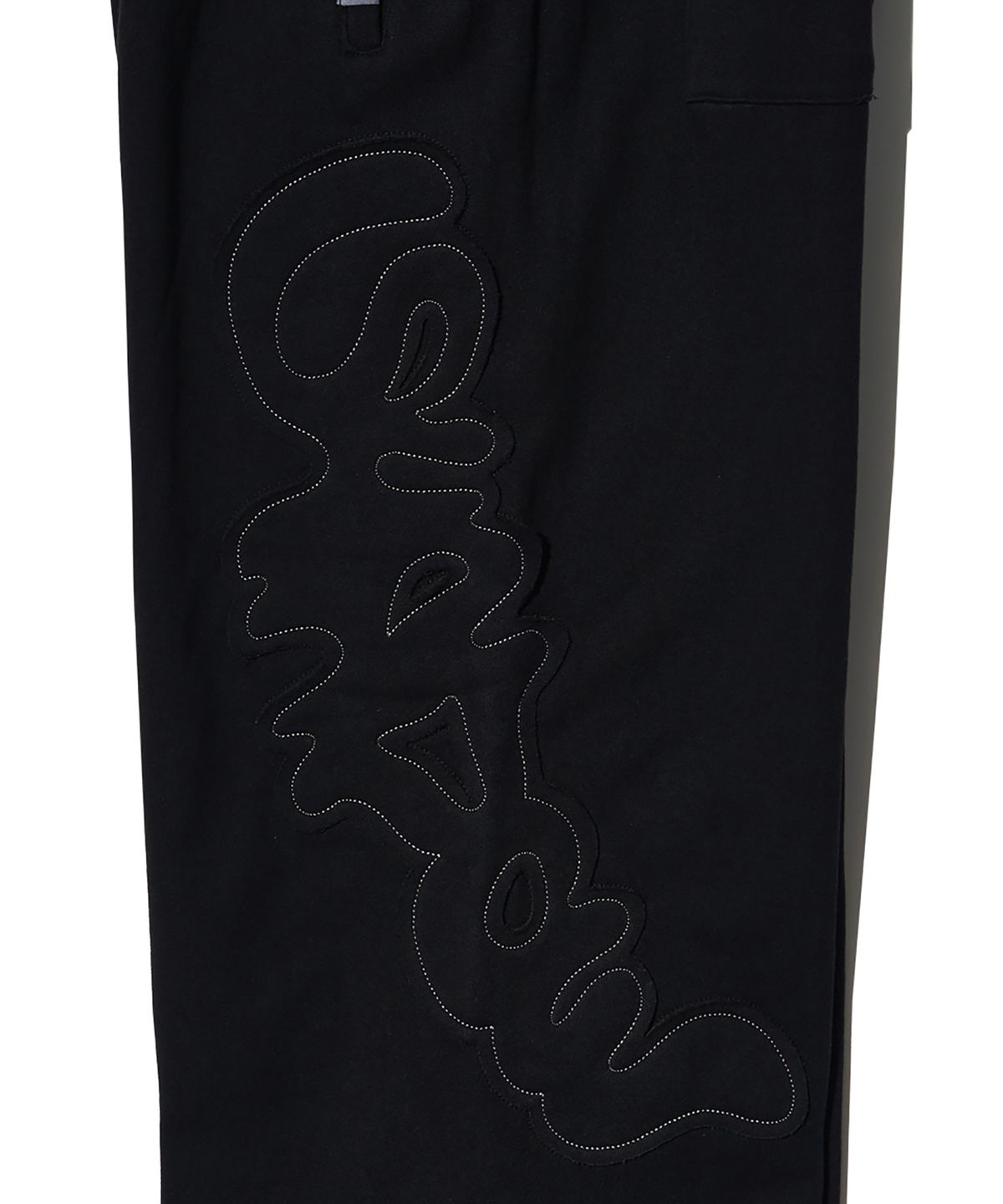피스메이커(PIECE MAKER) TS LOGO APPLIQUE SWEAT PANTS (BLACK)