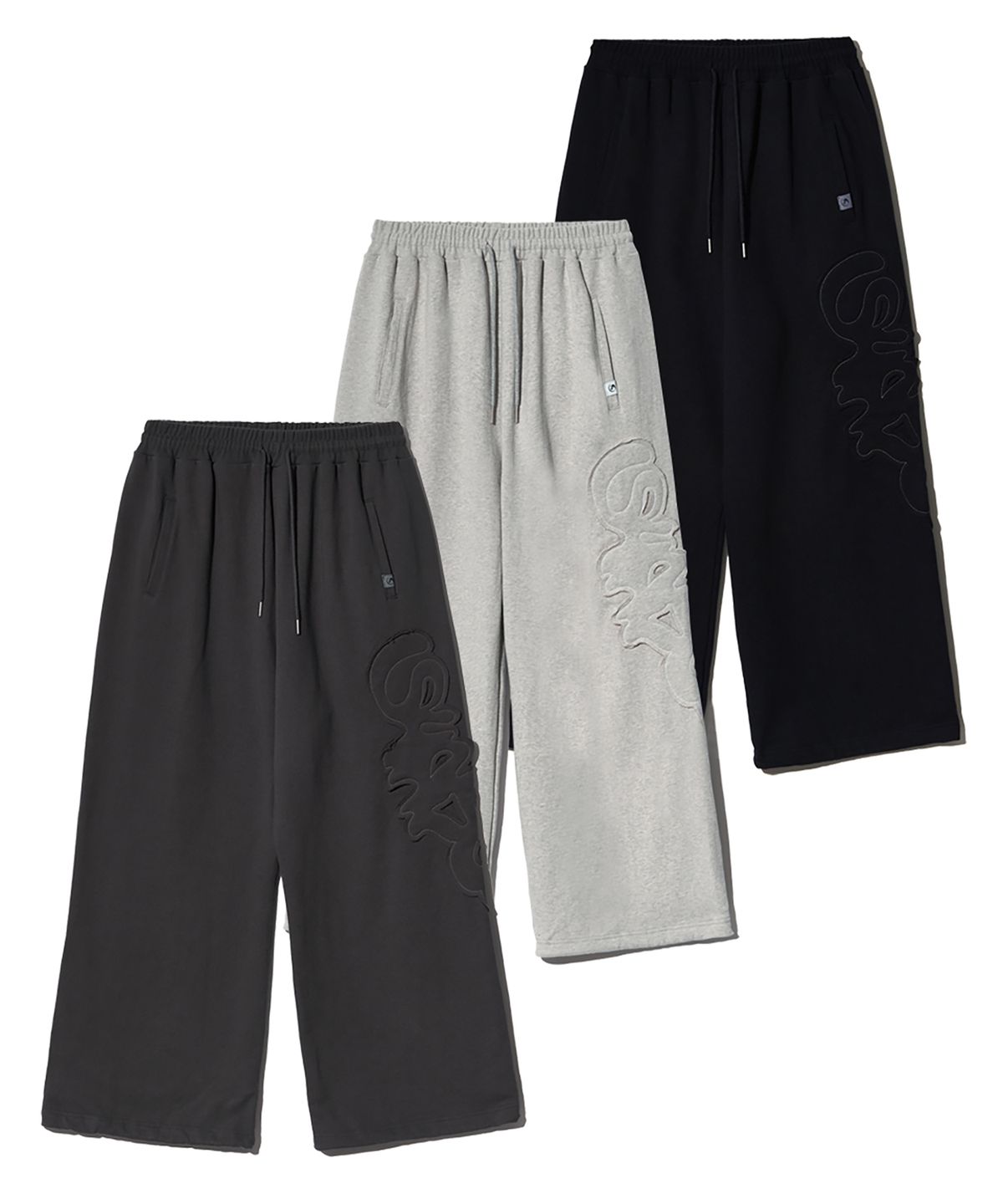 피스메이커(PIECE MAKER) TS LOGO APPLIQUE SWEAT PANTS (BLACK)