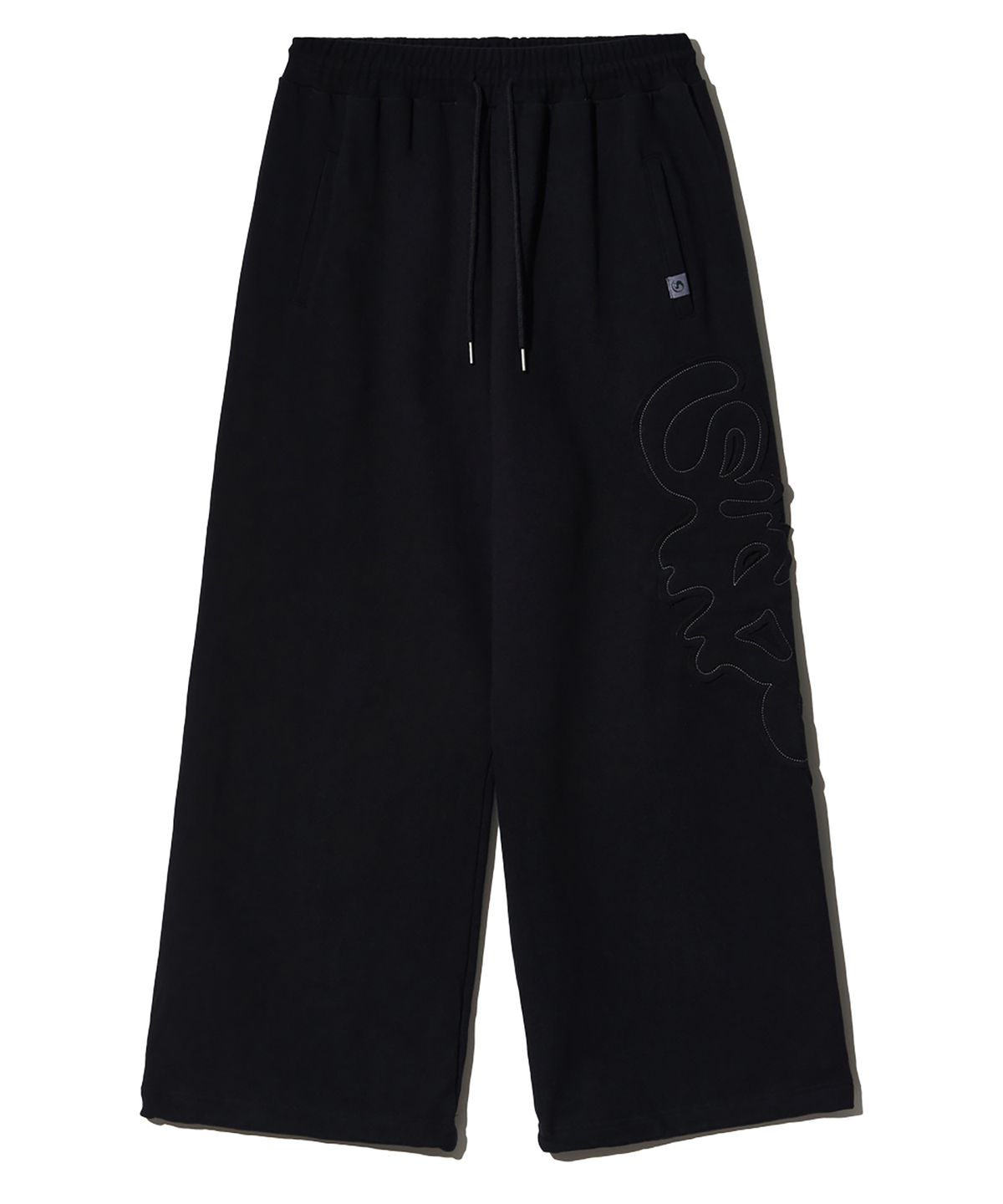 피스메이커(PIECE MAKER) TS LOGO APPLIQUE SWEAT PANTS (BLACK)
