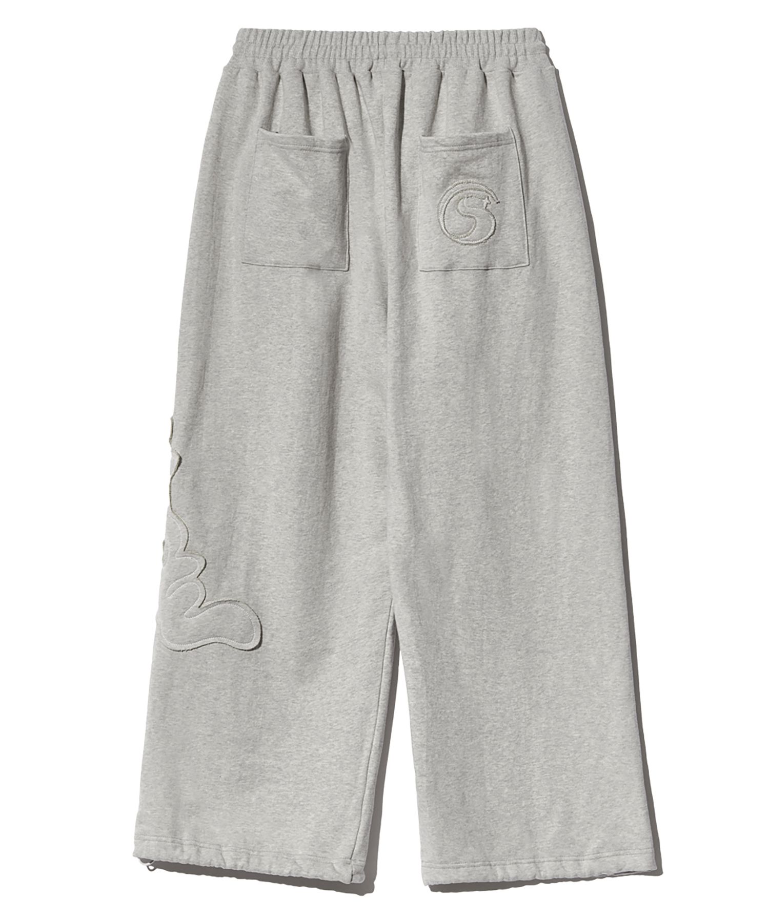 MUSINSA | PIECEMAKER TS LOGO APPLIQUE SWEAT PANTS (GREY)